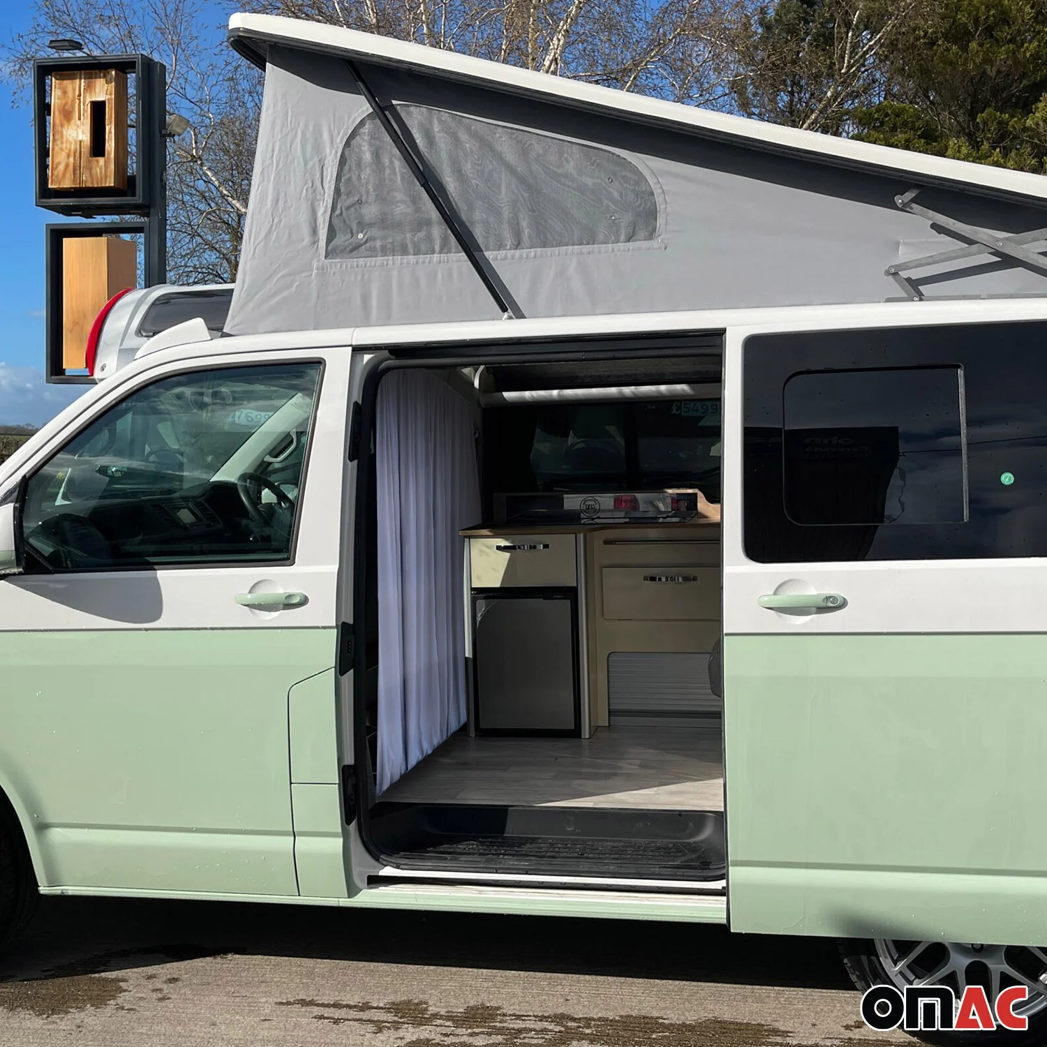 Cabin Divider Privacy Curtains for VW Transporter T3 T4 Vanagon EuroVan Gray 2x - Image 5