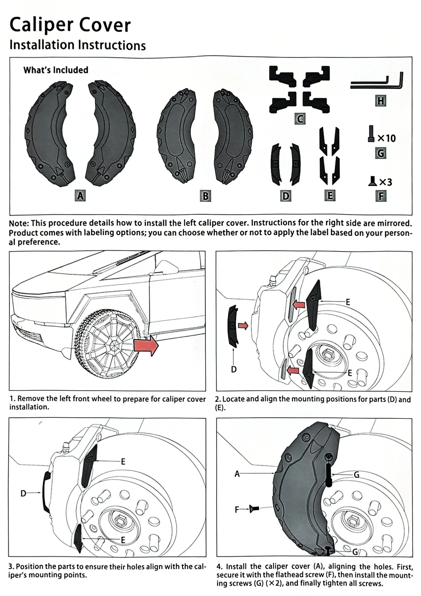 Caliper Cover Kit for Tesla Cybertruck - Image 10