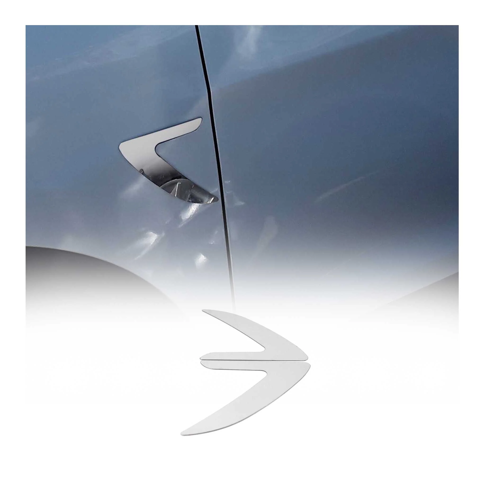 GMC Side Door Molding Trim Decorative Stainless Steel Silver 2 Pcs