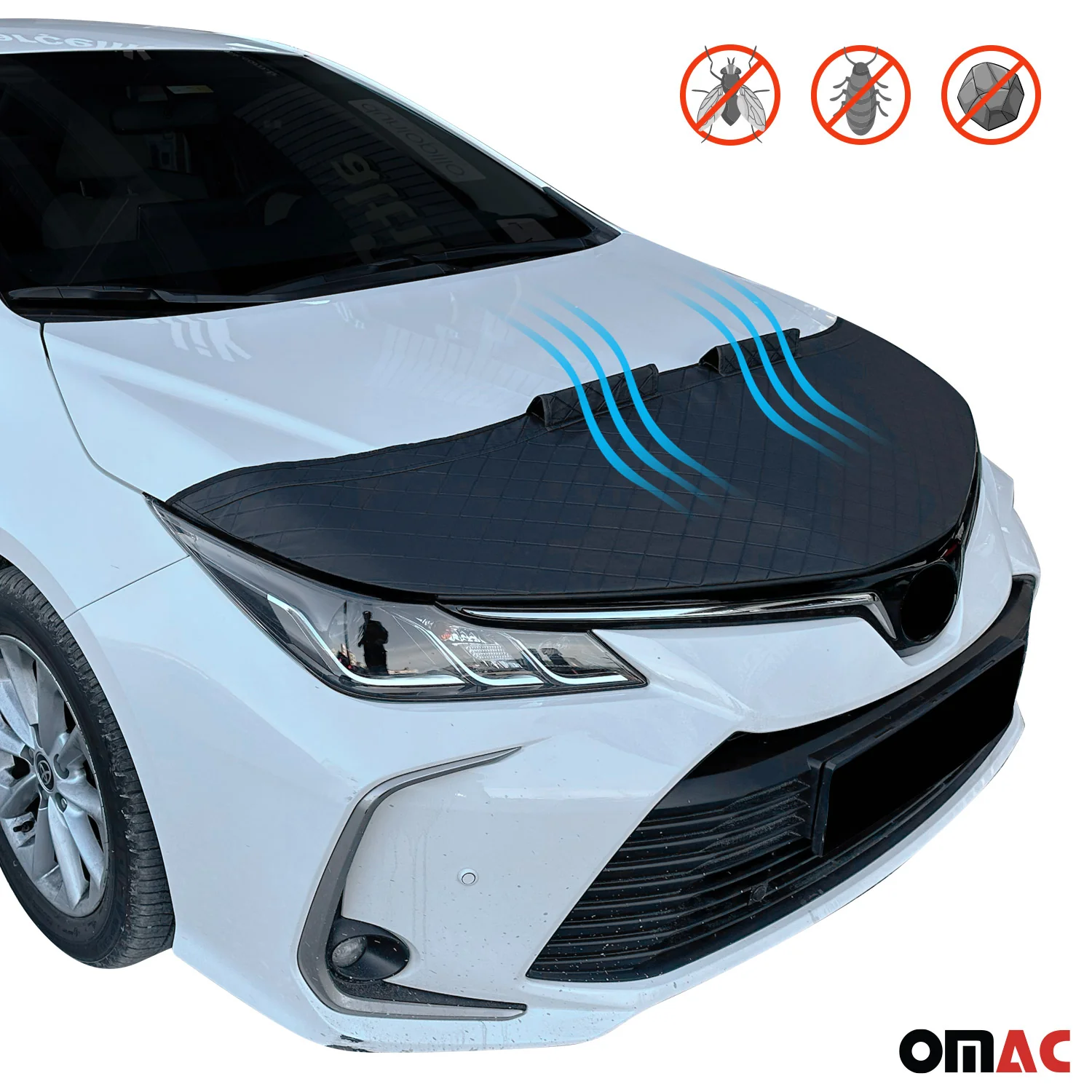 2016-2024 Mercedes Metris Car Bonnet Mask Hood Bra Diamond Half Black - Image 6