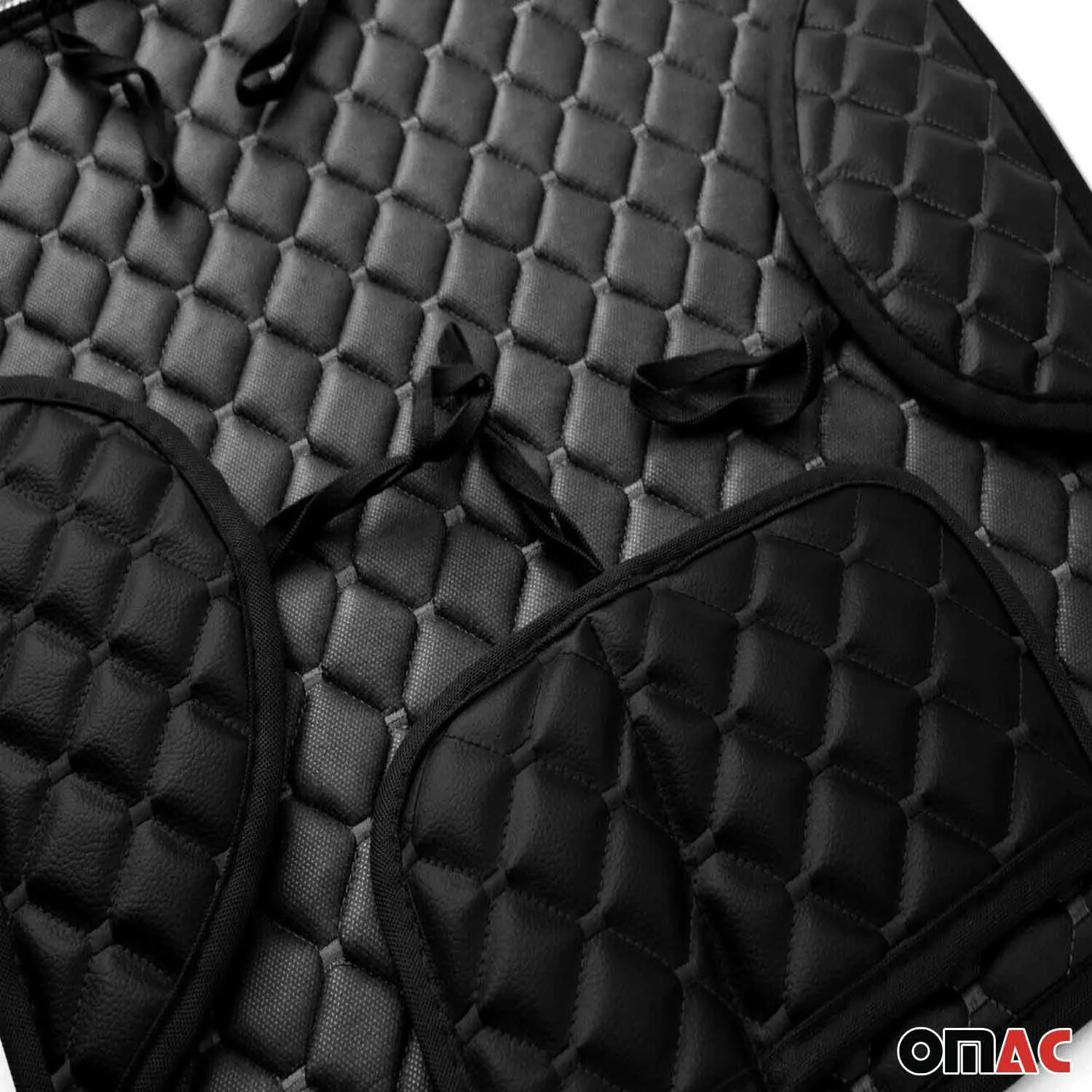 Cadillac Escalade Leather Breathable Front Seat Cover Pads Black - Image 7