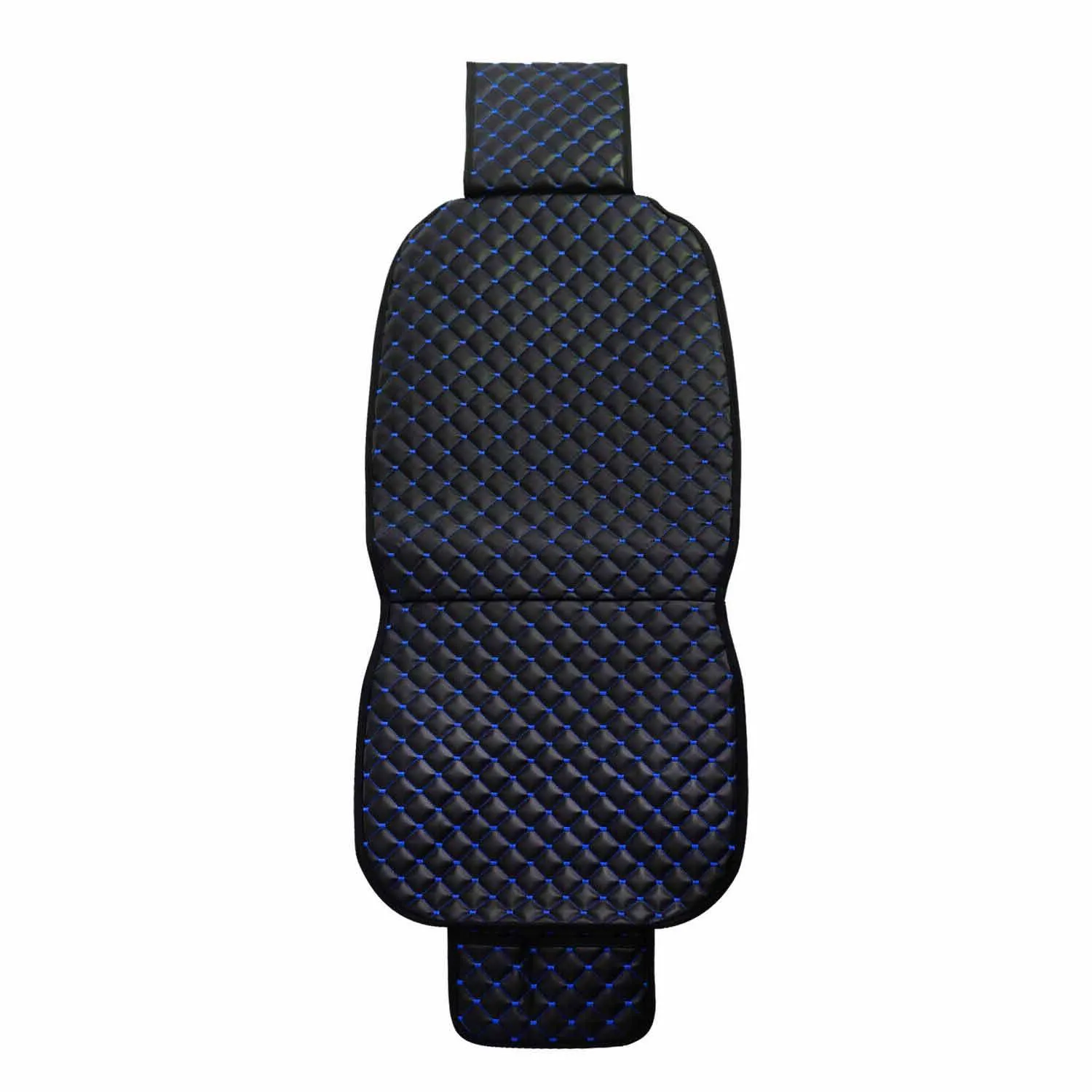 Dodge Ram Leather Breathable Front Seat Cover Pads Black Blue 1Pc