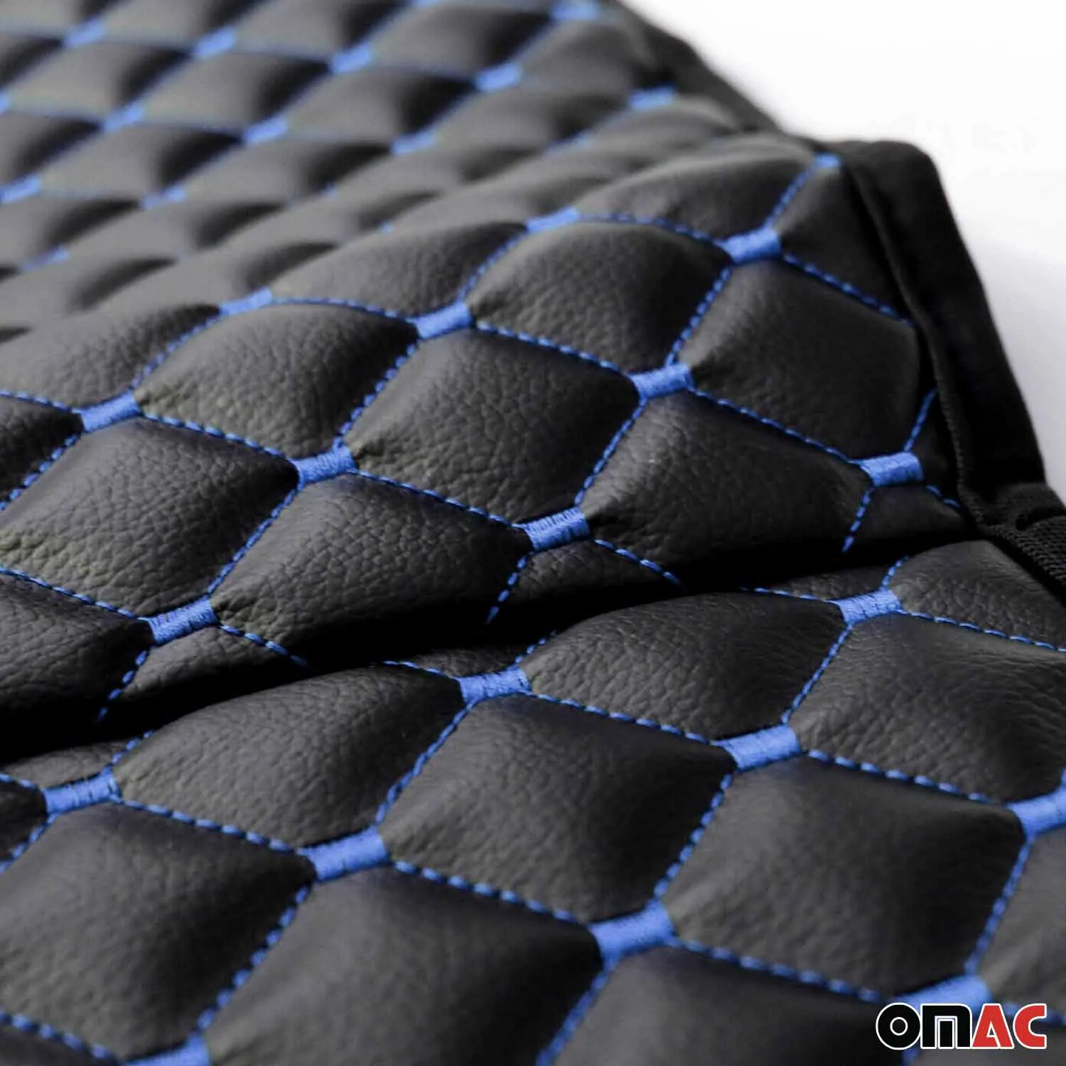Ford Leather Breathable Front Seat Cover Pads Black Blue 1Pc - Image 4