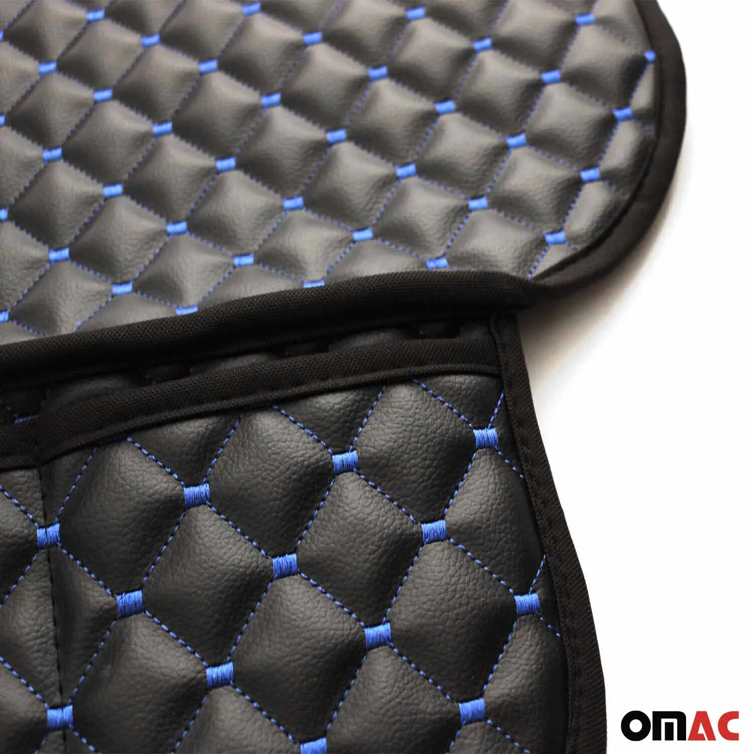 Nissan Pad Leather Breathable Front Seat Cover Pads Black Blue 1Pc - Image 3