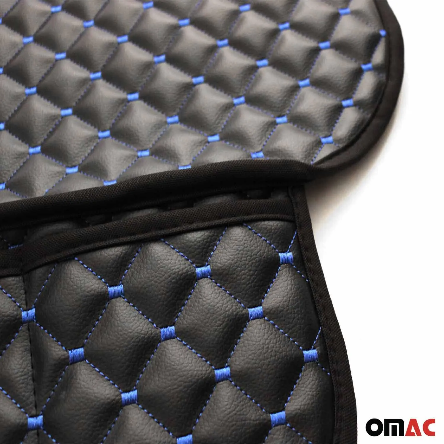 Toyota RAV4 Leather Breathable Front Seat Cover Pads Black Blue 1Pc - Image 3