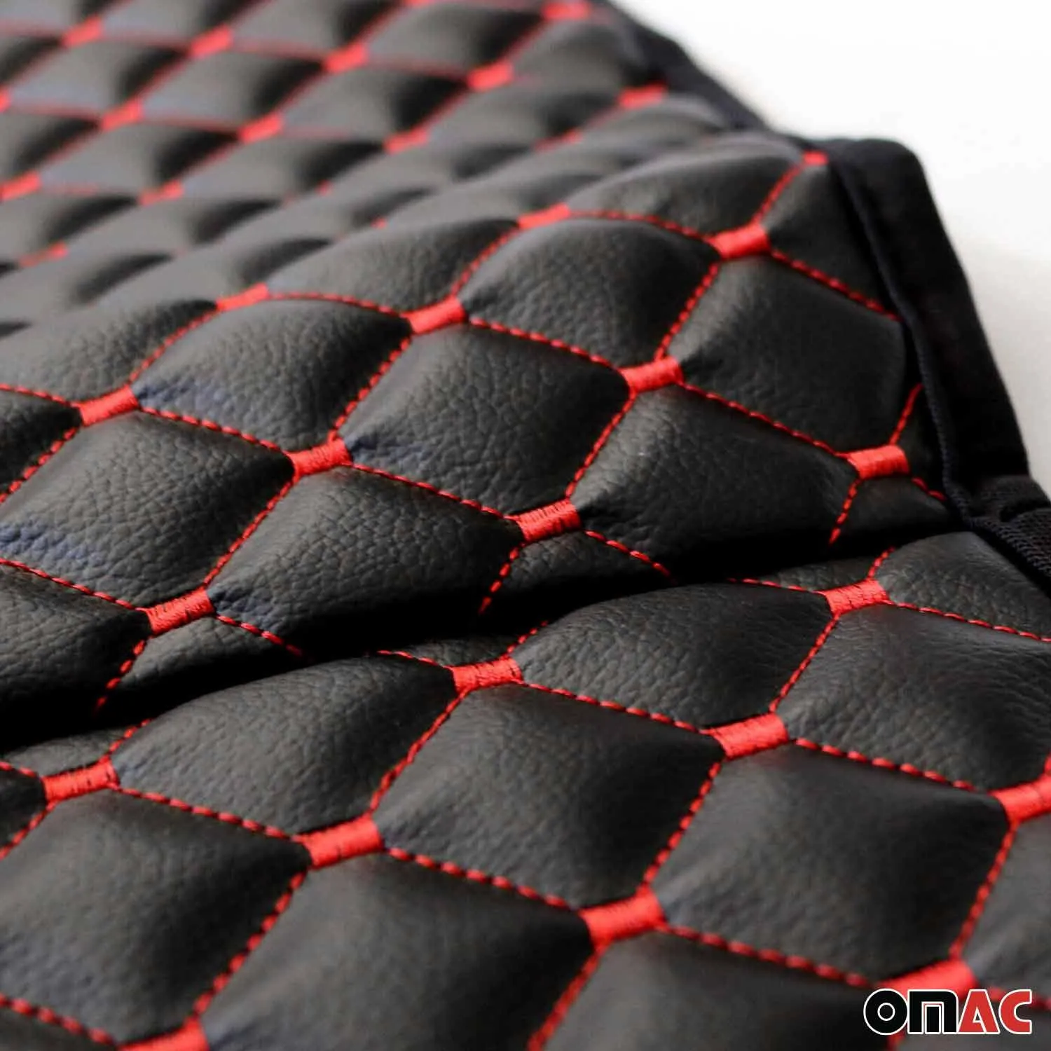 Toyota Tacoma Leather Breathable Front Seat Cover Pads Black Red 1Pc - Image 4