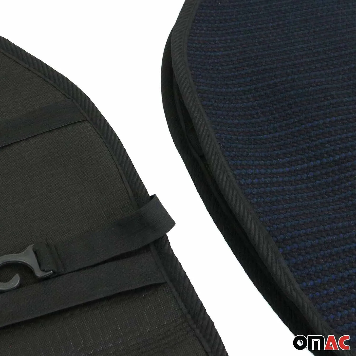 Ford Antiperspirant Front Seat Cover Pads Black Dark Blue 2 Pcs - Image 9