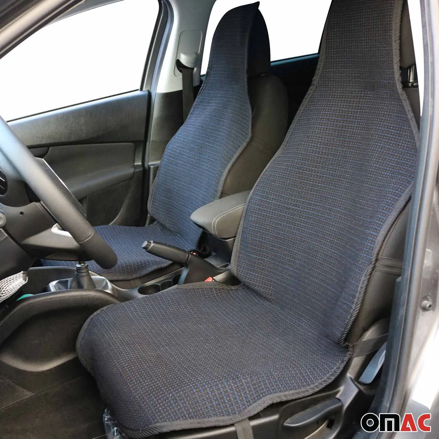 Land Rover Antiperspirant Front Seat Cover Pads Black Dark Blue 2 Pcs - Image 2