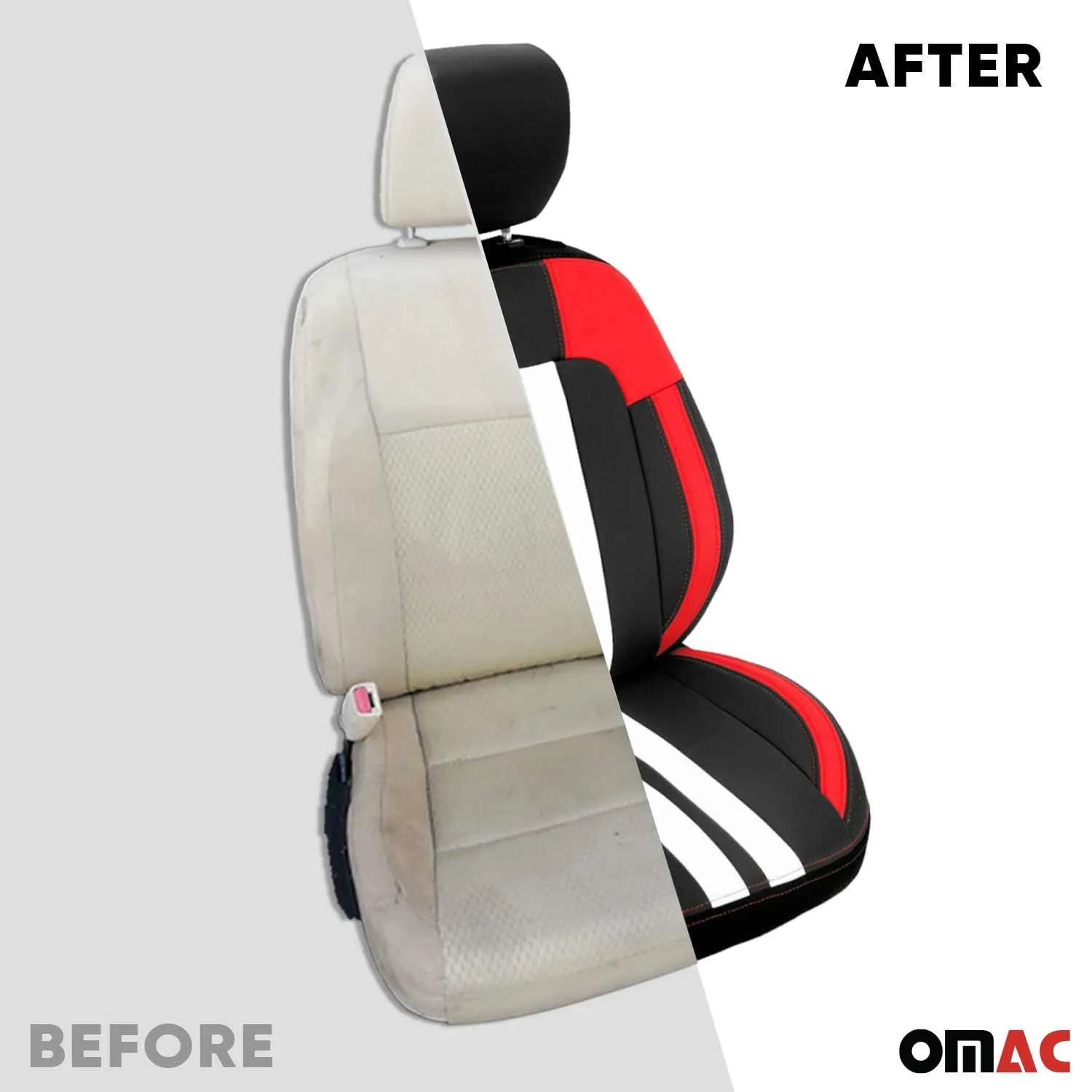 Mercury Front Car Seat Covers Protector Black White Breathable Cotton - Image 6
