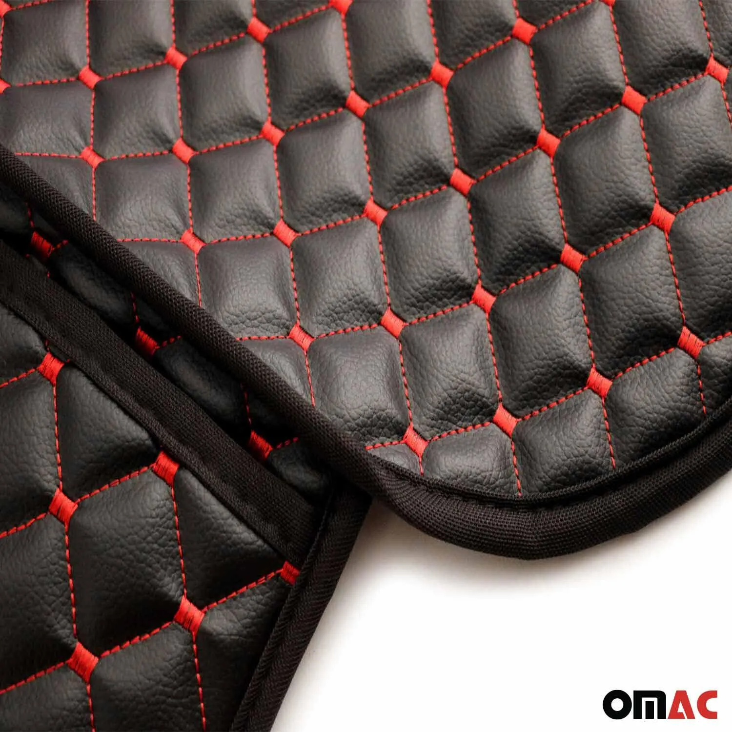 Dodge Leather Breathable Front Seat Cover Pads Black Red 1Pc - Image 3
