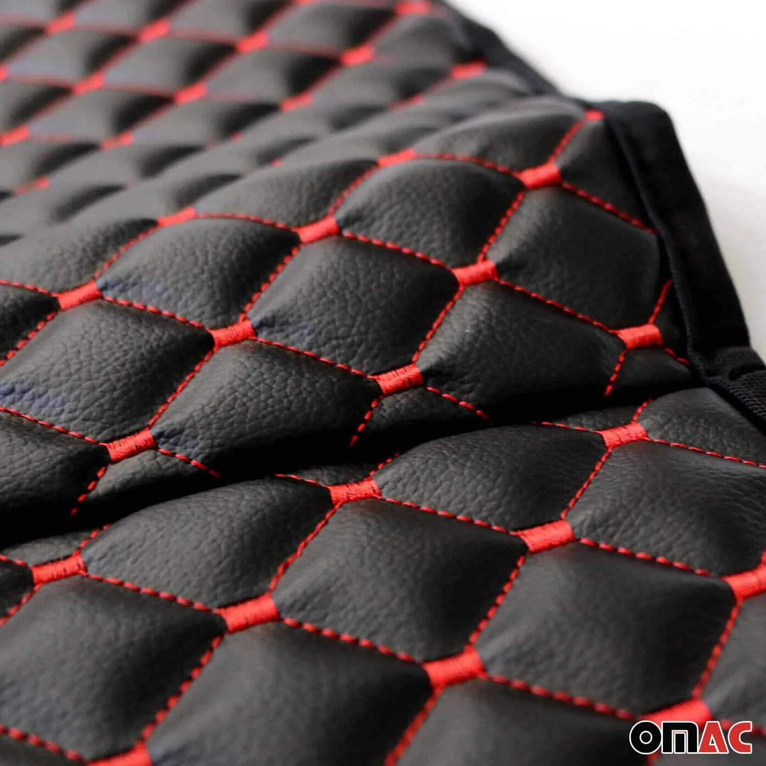 Mazda Leather Breathable Front Seat Cover Pads Black Red 1Pc - Image 4
