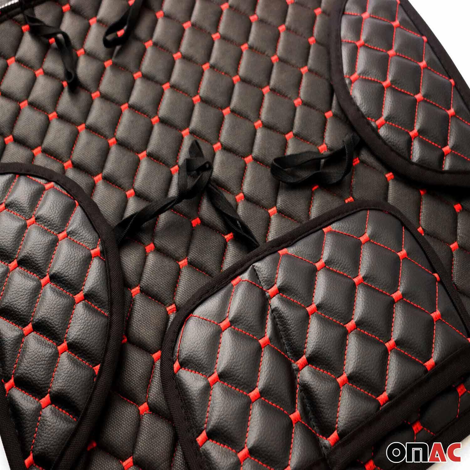 Mazda Leather Breathable Front Seat Cover Pads Black Red 1Pc - Image 7