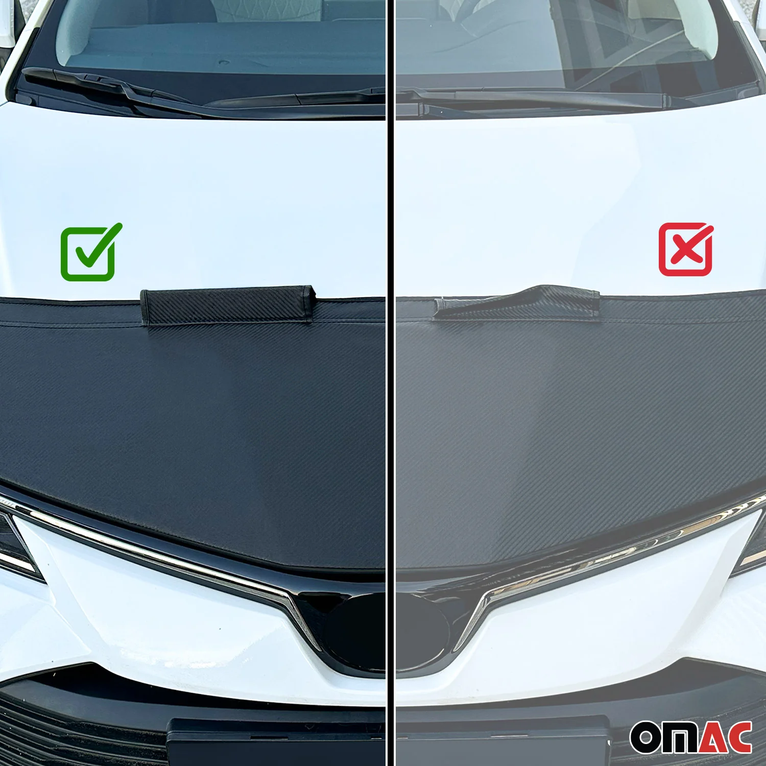 2012-2015 Mercedes ML Class W166 Car Bonnet Mask Hood Bra Half Carbon - Image 9