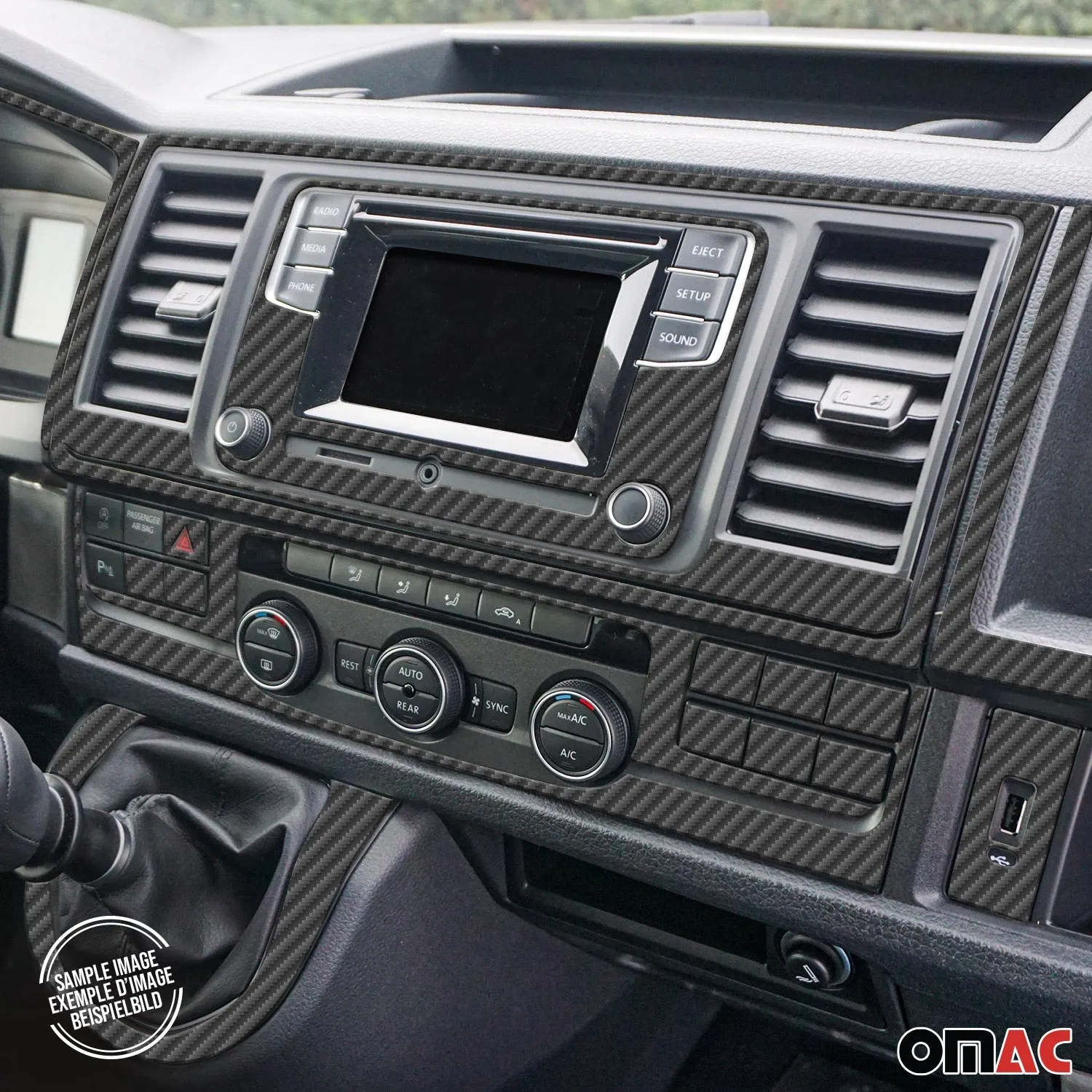 2015-2020 Ford Transit Carbon Look Dashboard Console Trim Kit 29 Pcs - Image 3