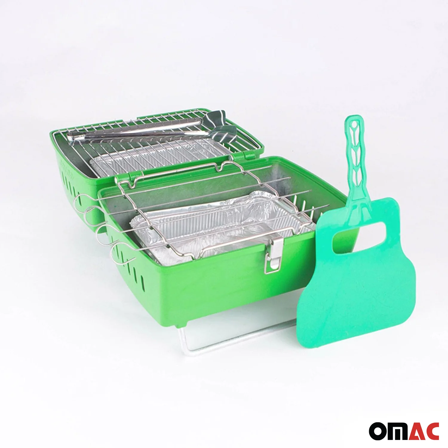 Charcoal Grill Portable Grill Garden Outdoor Green Picnic Grill 13 Pcs BBQ - Image 2