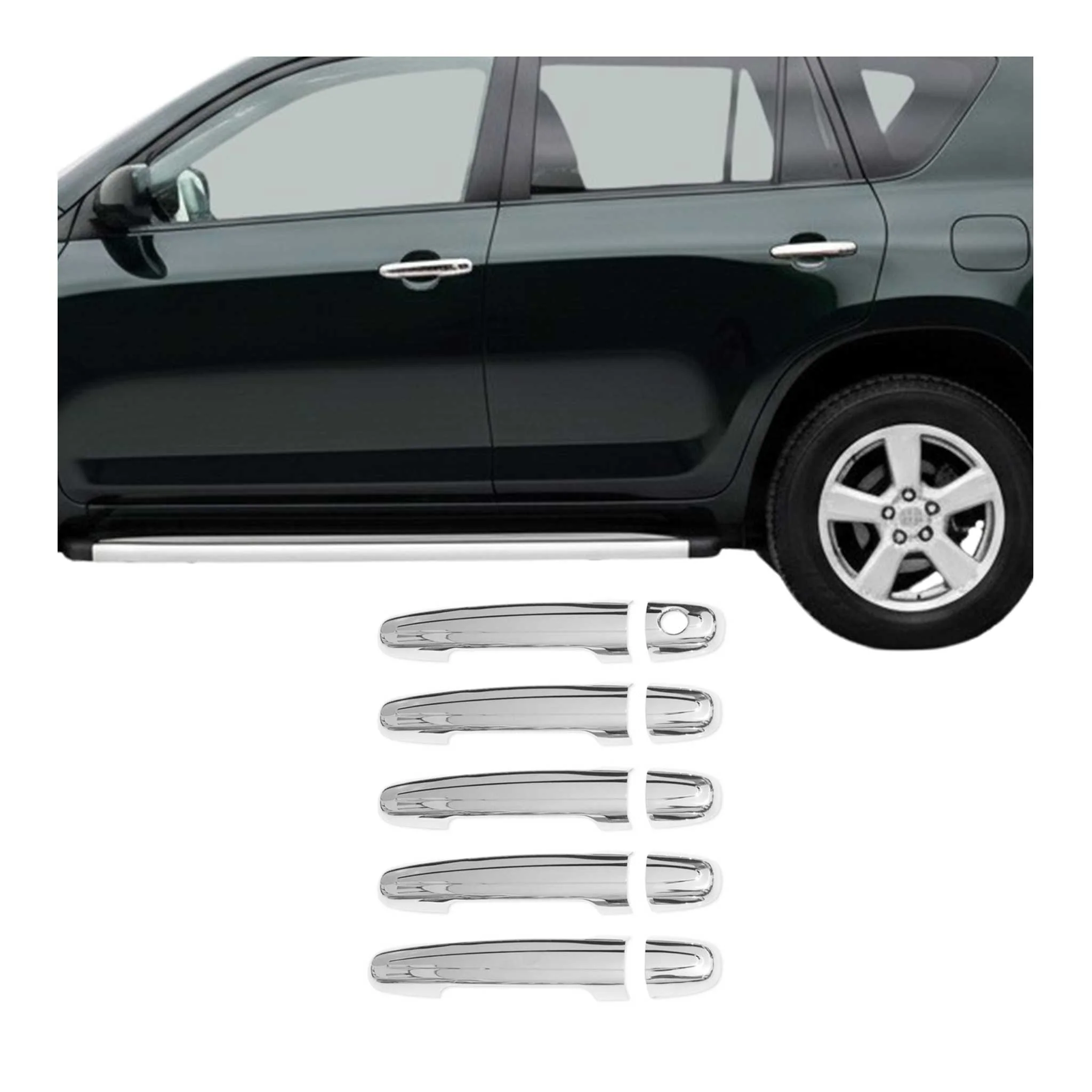2006-2012 Toyota RAV4 Car Door Handle Cover Protector Stainless Steel Chrome 10 Pcs
