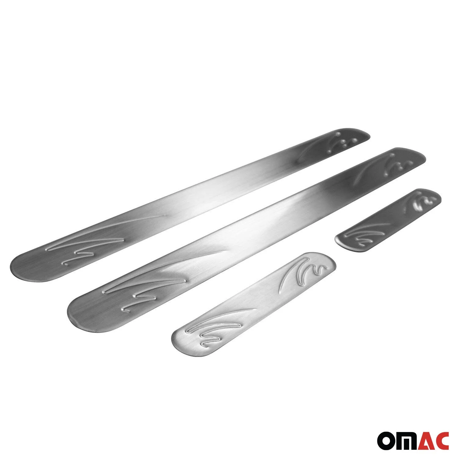 Cadillac Door Sill Scuff Plate Scratch Protector Stainless Steel Silver Wave 4 Pcs - Image 3