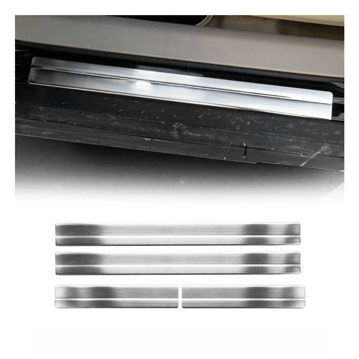2014-2020 Nissan Rogue Door Sill Scuff Plate Scratch Protector Stainless Steel 4x