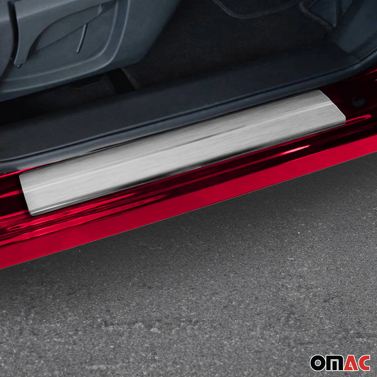 2017-2025 Mazda CX-5 2.gen Door Sill Scuff Plate Scratch Protector Stainless Steel Silver 4x - Image 2