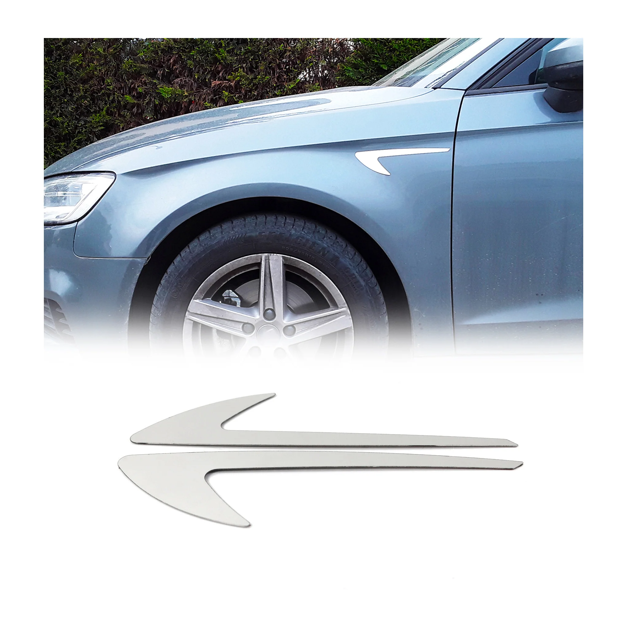 Nissan Side Door Molding Trim Skirt Garnish Stainless Steel Gloss 2Pcs