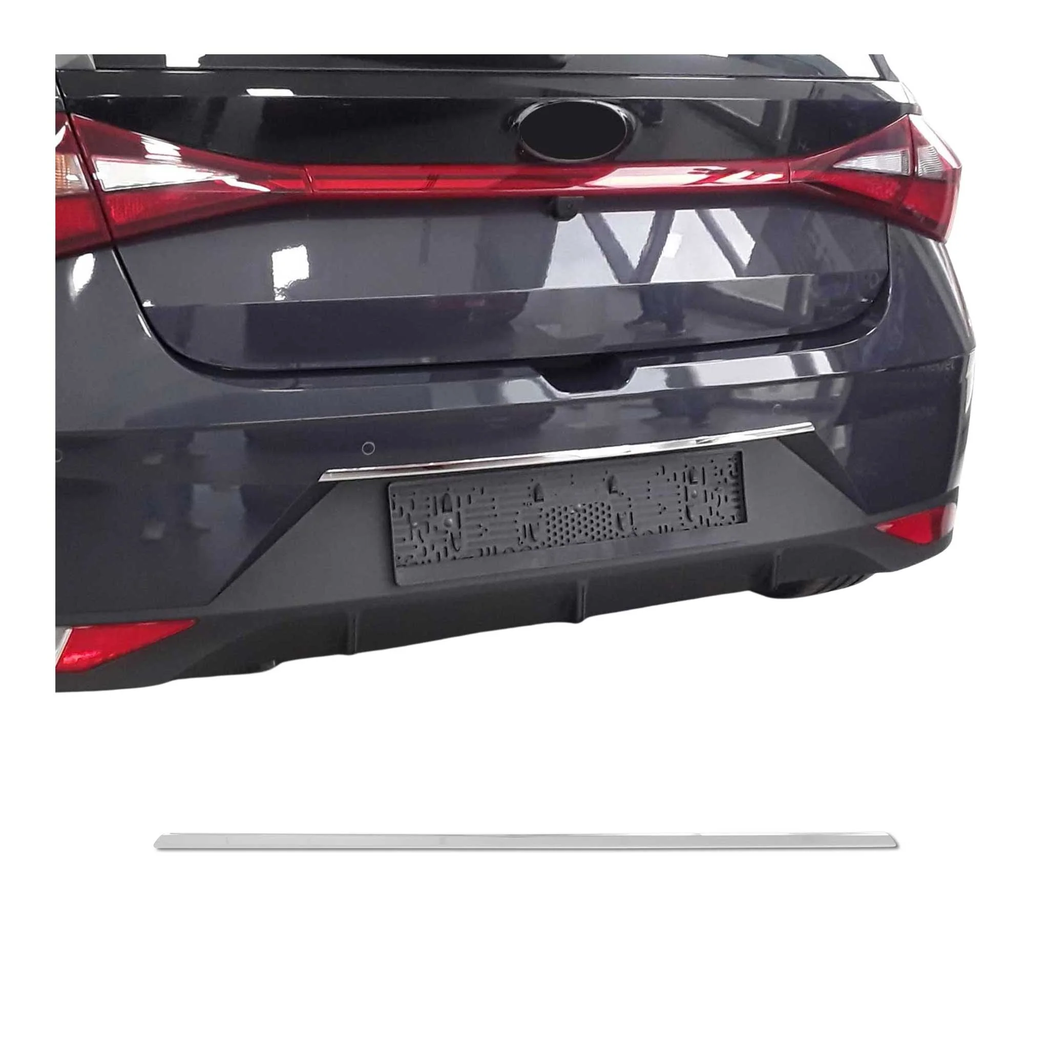2020-2023 Hyundai i20 Rear Trunk Tailgate Door Handle Cover Stainless Steel Silver 1Pc