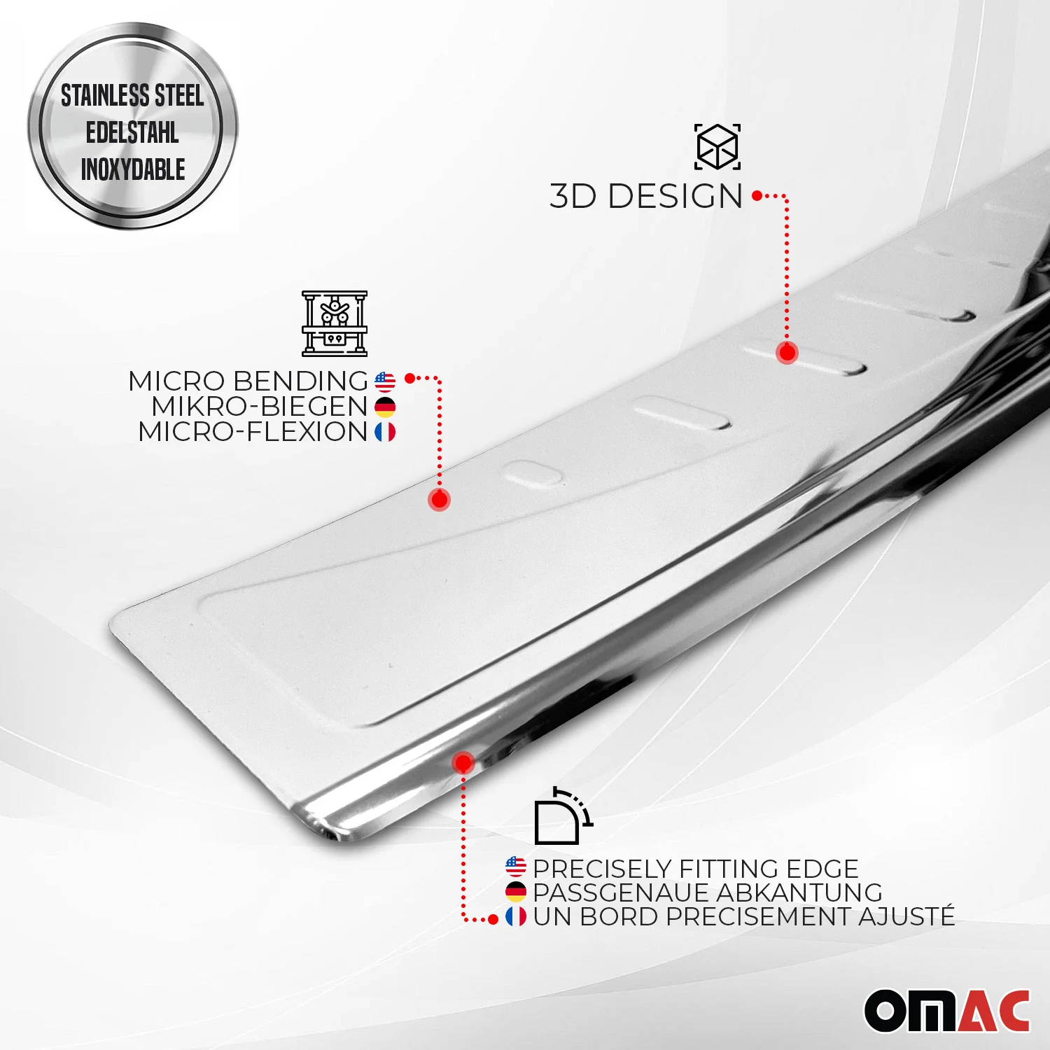 2016-2021 Hyundai Tucson Trunk Sill Cover Bumper Guard Protector Stainless Steel Silver - Image 4
