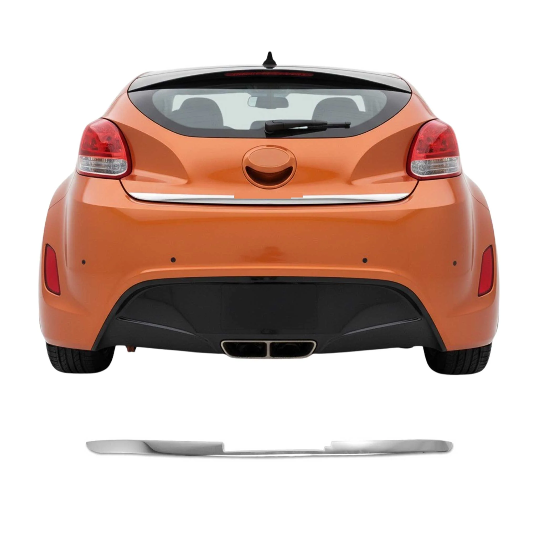 2012-2017 Hyundai Veloster Rear Trunk Lid Molding Trim Stainless Steel Silver