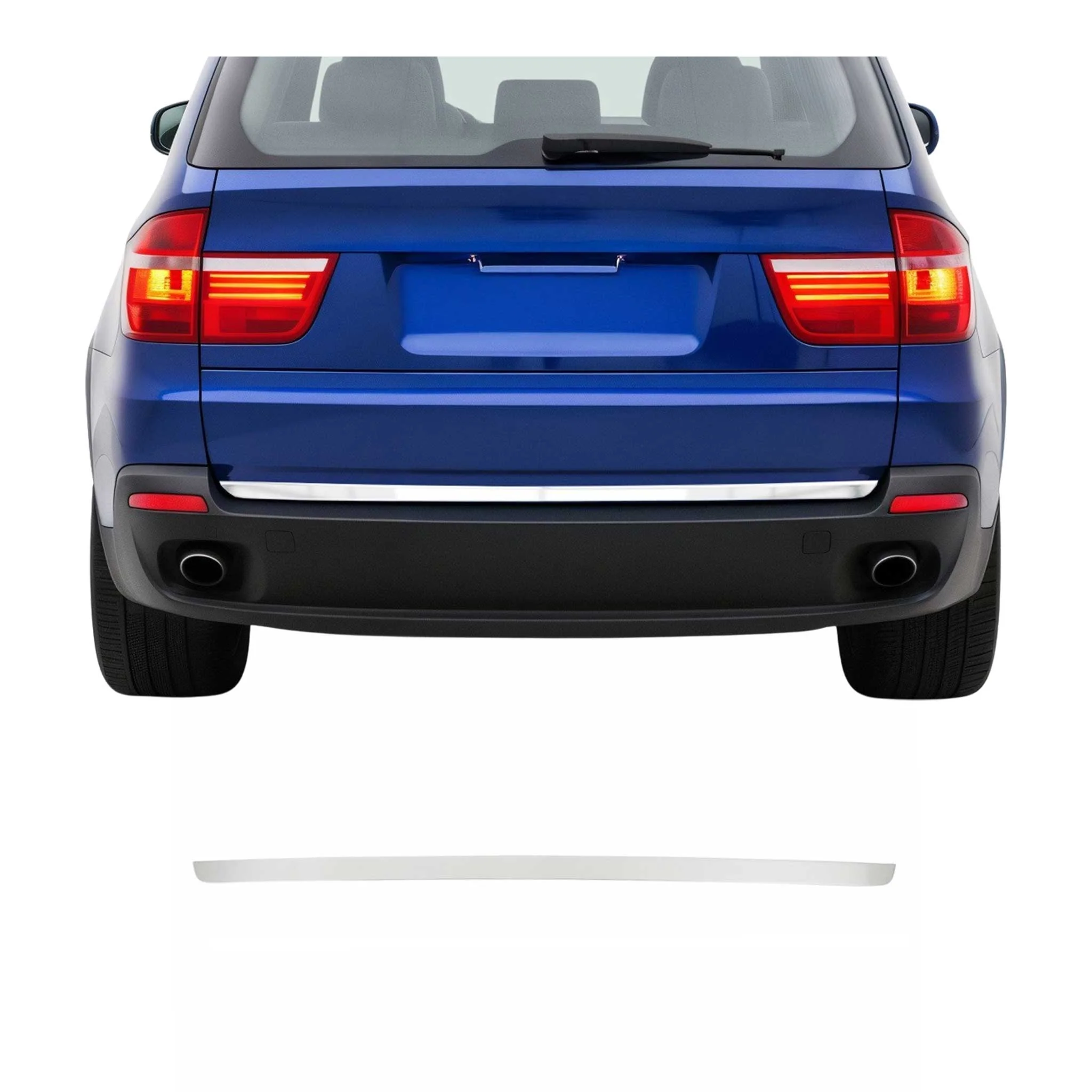 2007-2013 BMW X5 E70 Rear Trunk Lid Molding Trim Brushed Stainless Steel Silver 1Pc