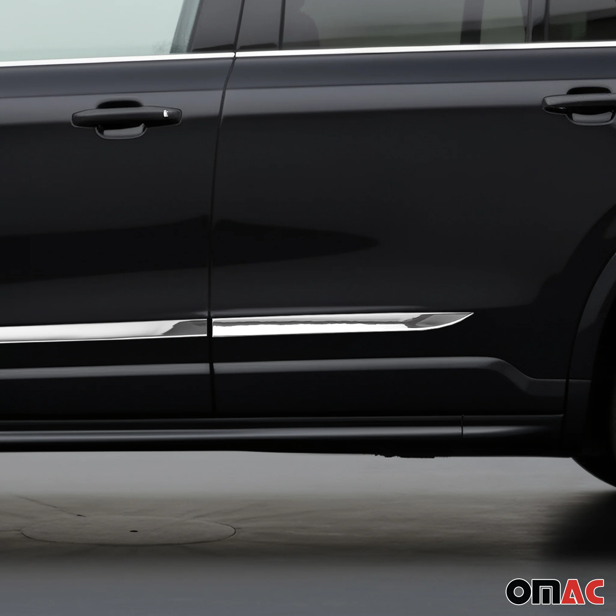 2016-2026 Volvo XC90 Side Door Molding Trim Skirt Garnish Stainless Steel Silver 4 Pcs - Image 3