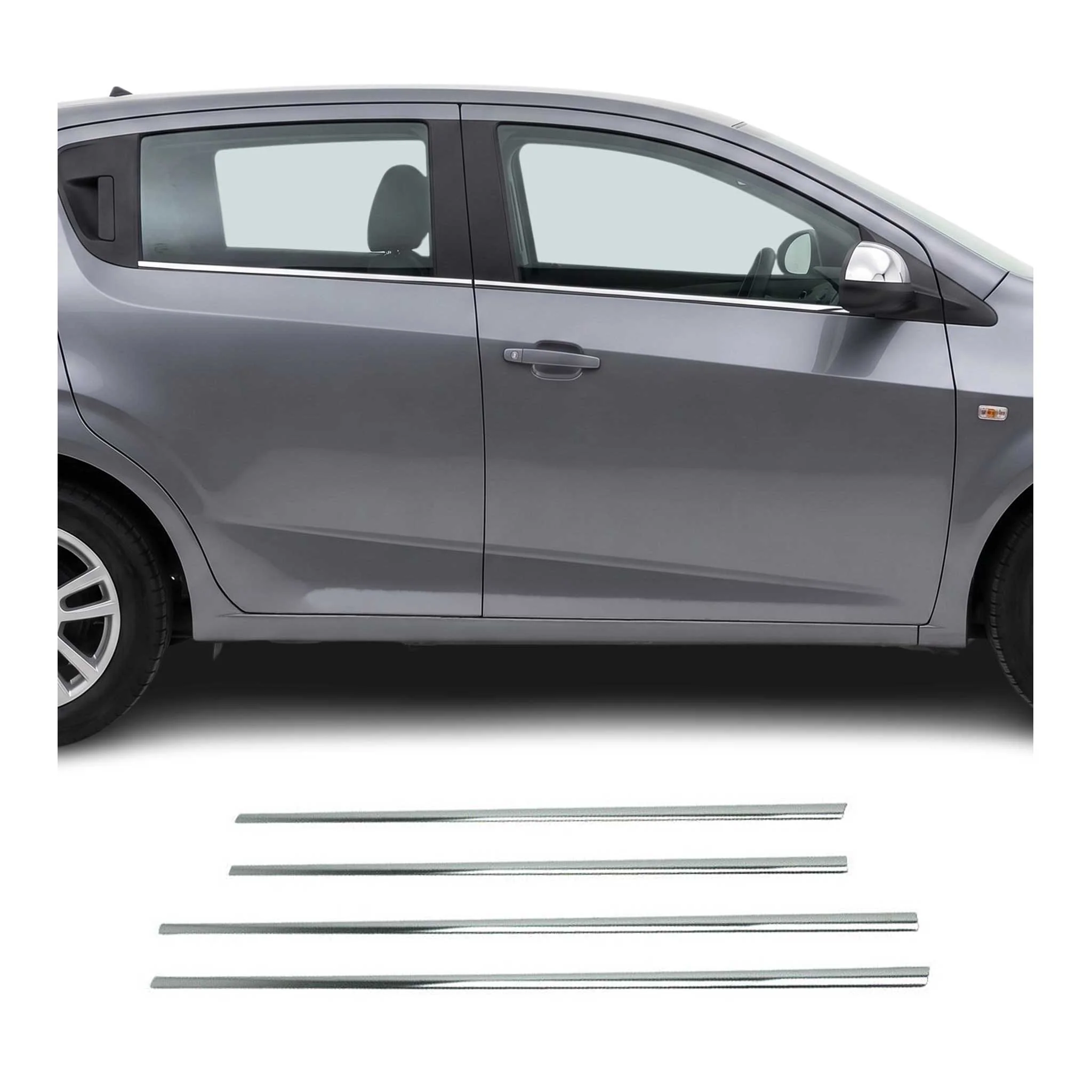 2012-2015 Chevrolet Sonic Hatchback Window Molding Trim Streamer Stainless Steel