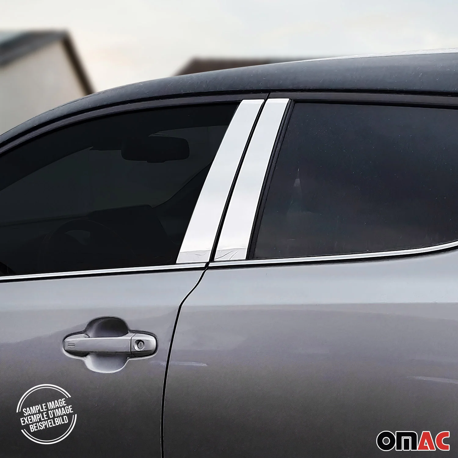 2018-2023 Hyundai Kona Window B Pillar Posts Door Trim Cover Stainless Steel Silver 8x - Image 2
