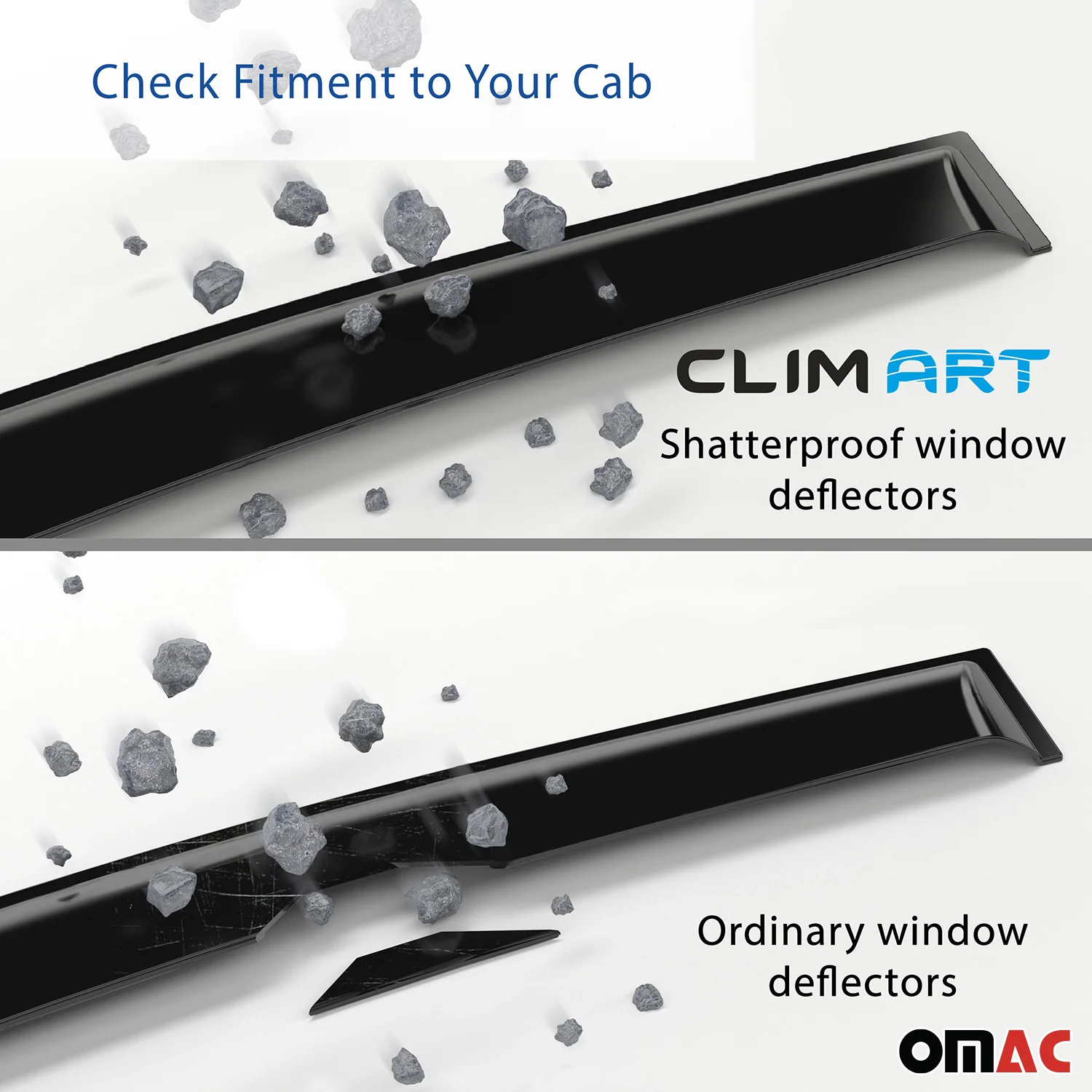 Clim Art Wind Deflectors for Cadillac Escalade 2021-2025 Shatterproof 4 Pcs - Image 3