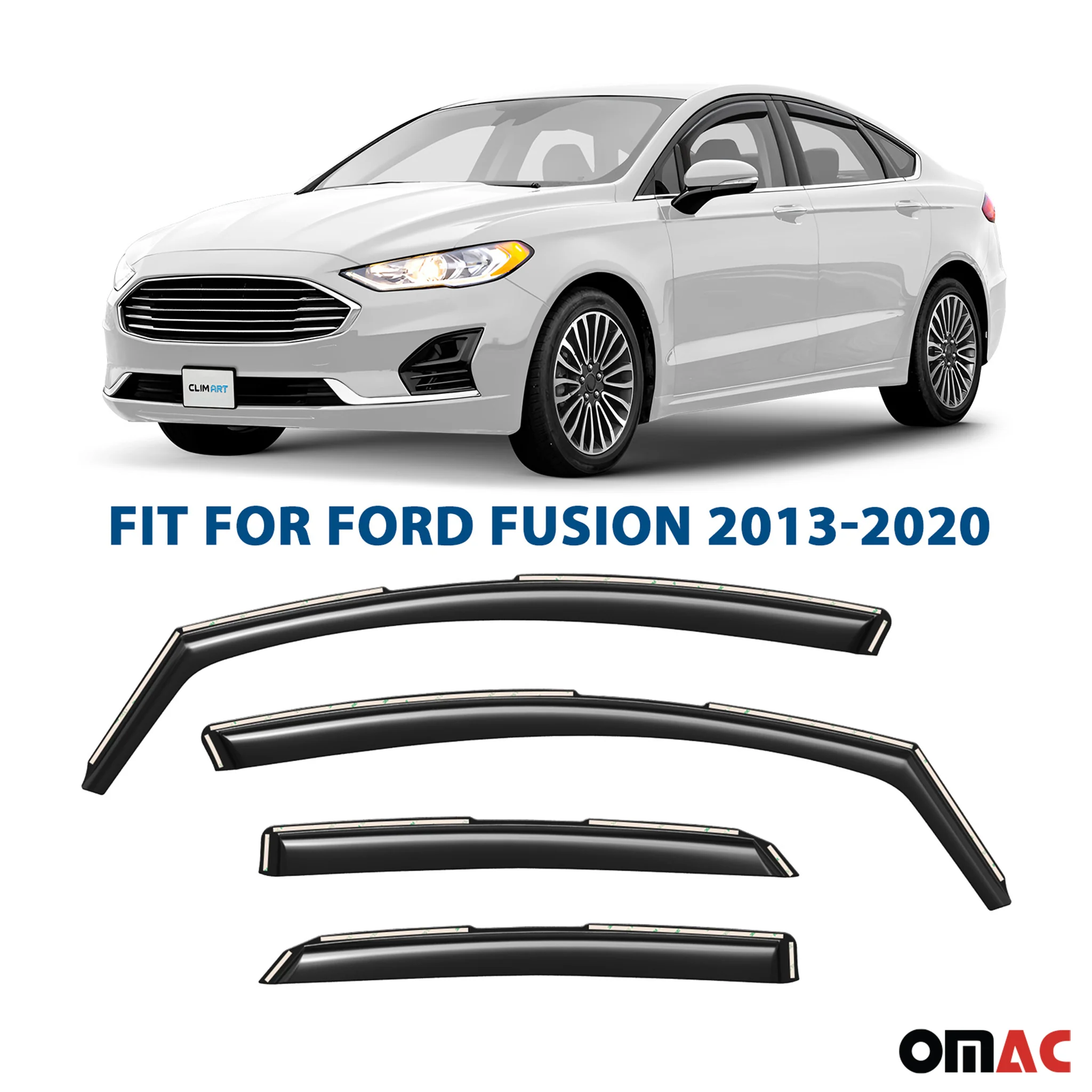Clim Art Wind Deflectors for Honda Civic 2022-2025 Hatchback Smoke 4 Pcs - Image 2