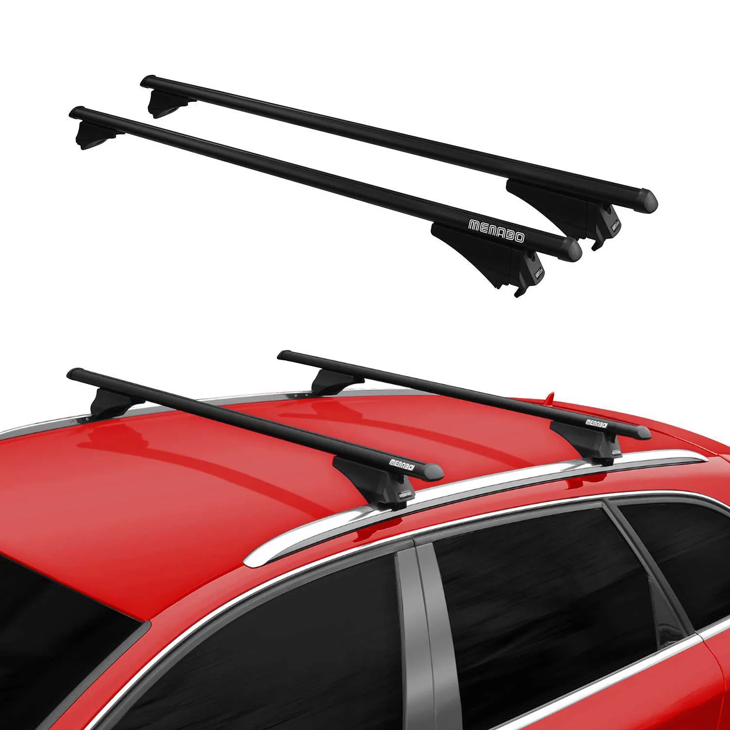 2012-2019 BMW 3 Series F31 Wagon Roof Rack Cross Bars Black - Image 2