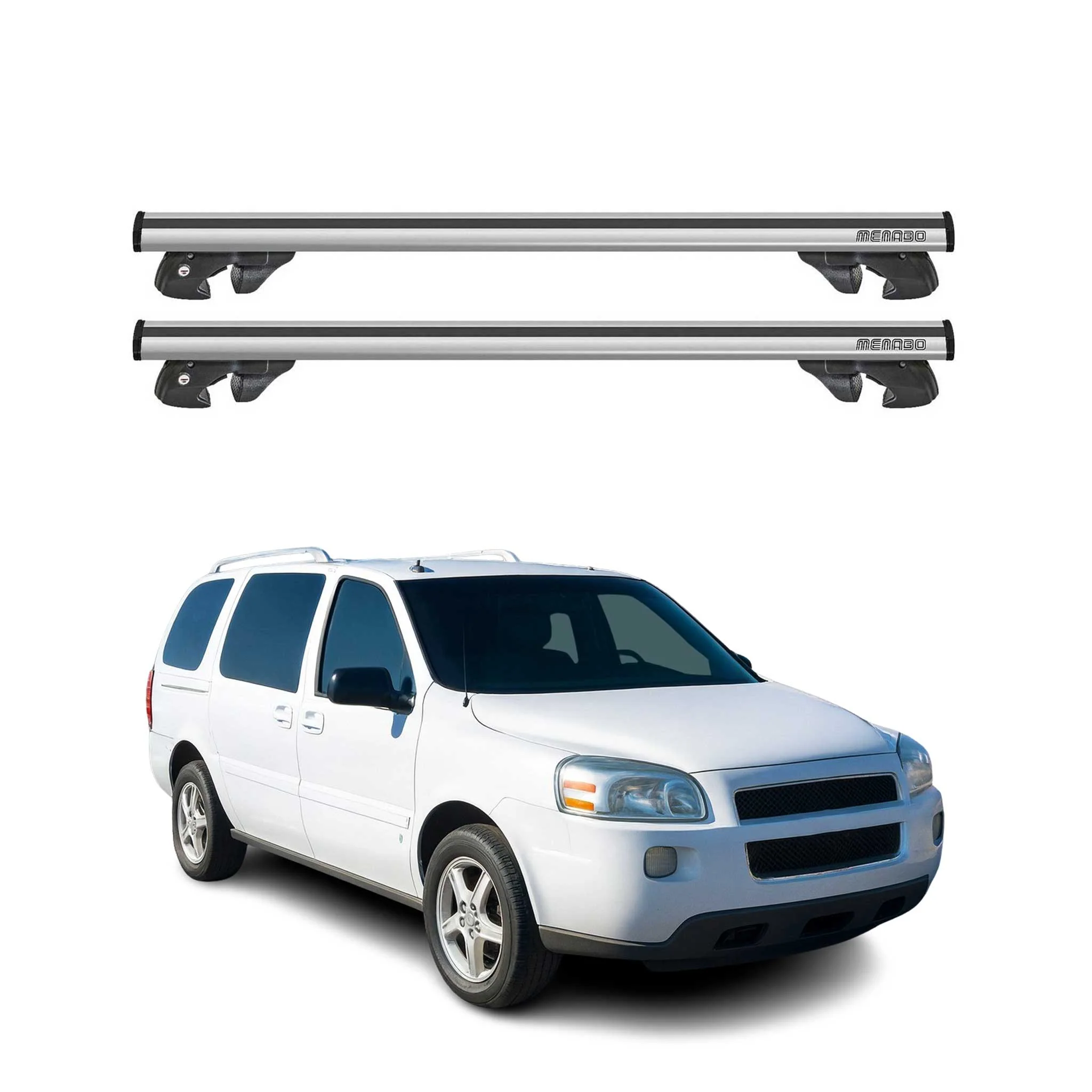 2005-2009 Chevrolet Uplander Roof Rack Cross Bars Silver
