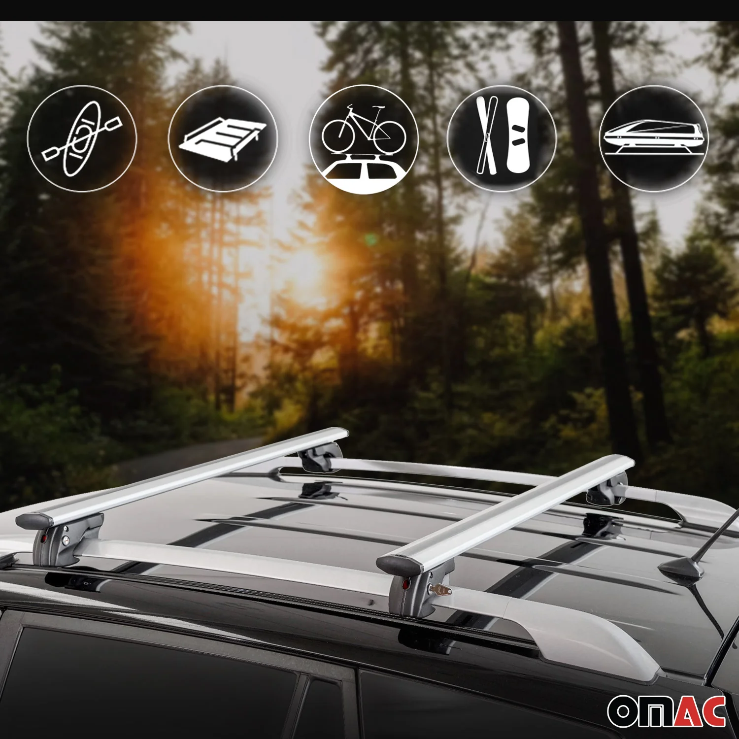 1998-2004 Isuzu Rodeo Roof Rack Cross Bars Silver - Image 9