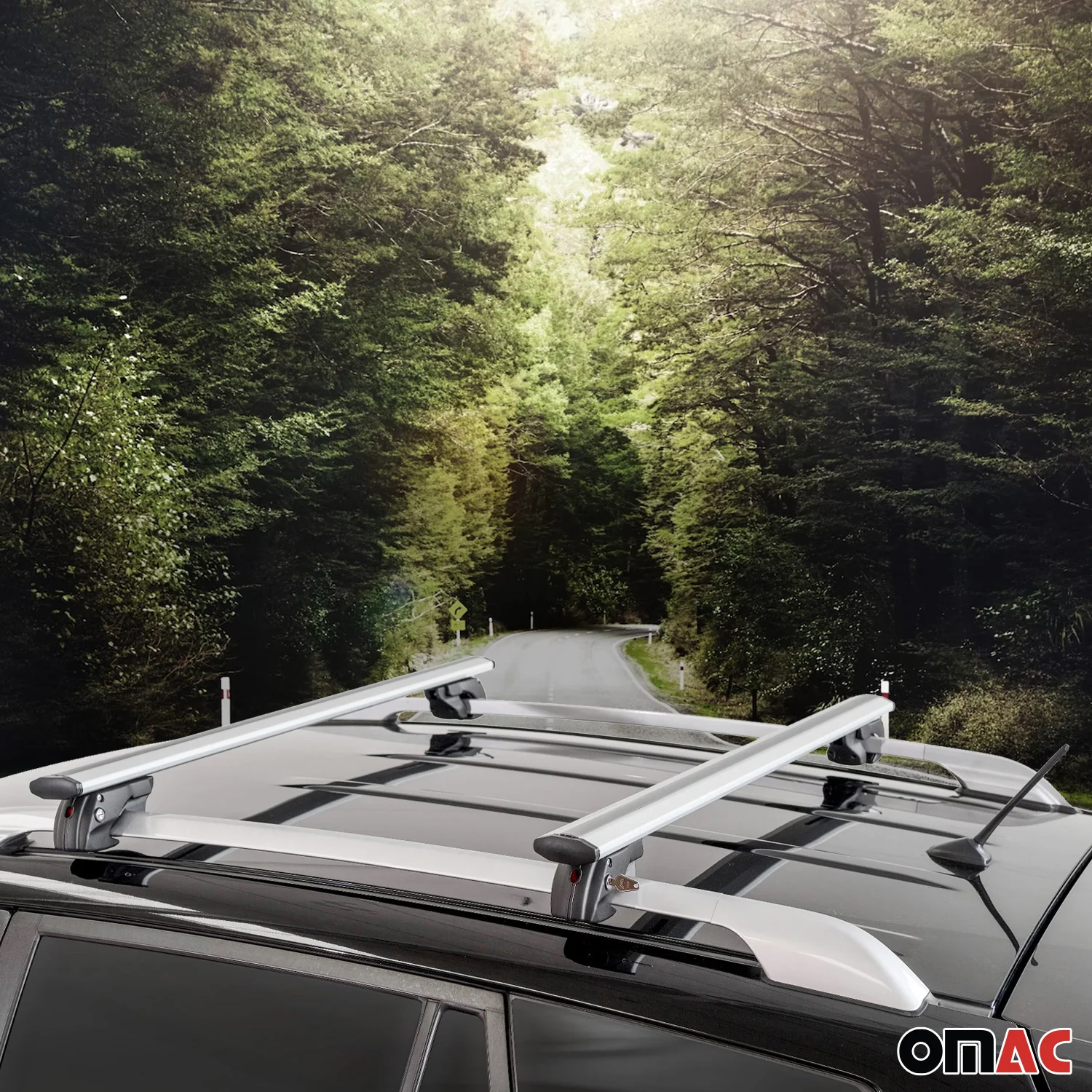 2005-2010 Kia Sportage Roof Rack Cross Bars Silver - Image 3