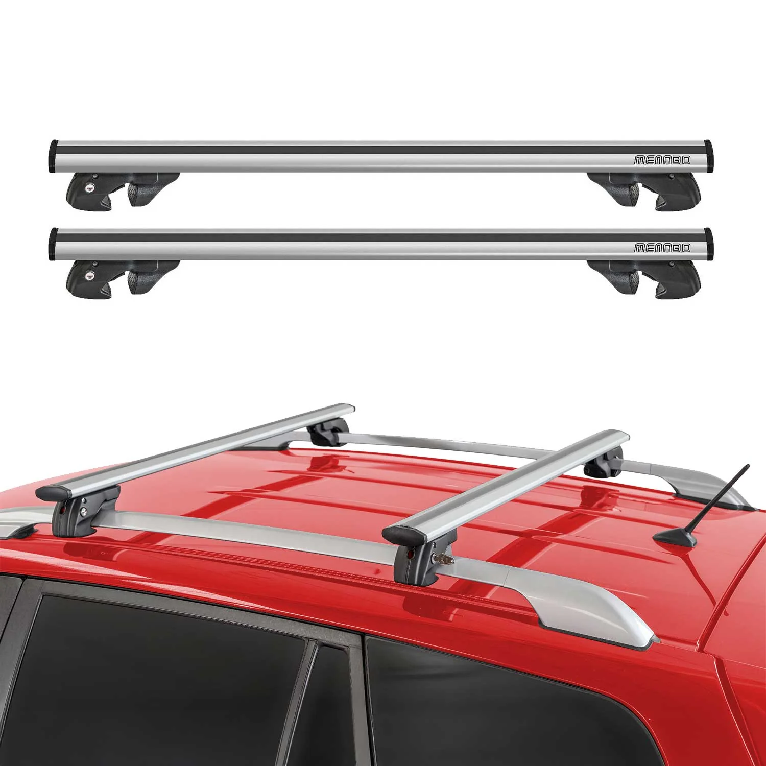 2012-2017 VW Tiguan Roof Rack Cross Bars Silver - Image 2