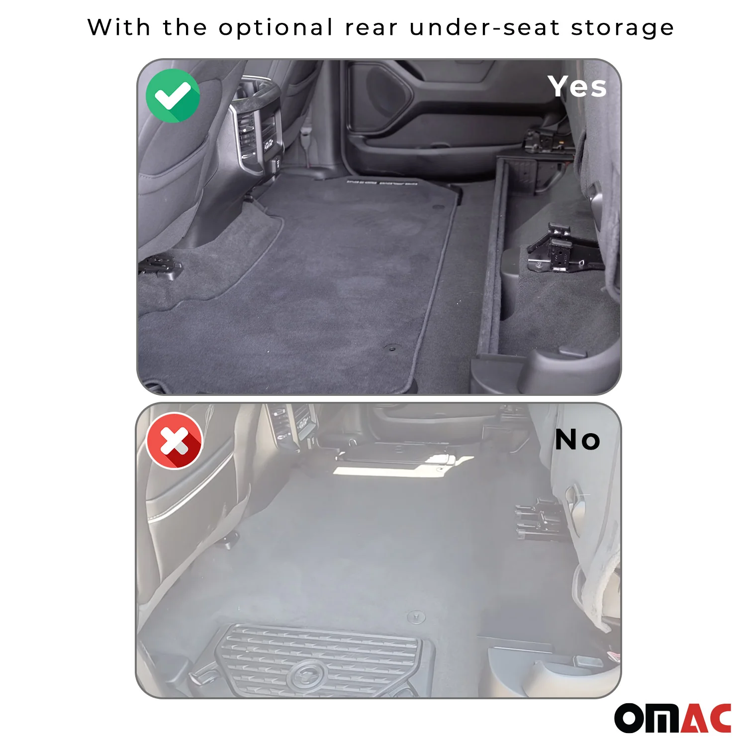 2012-2018 Dodge RAM 1500 Premium Floor Mats Liners First and Second Row Set Black - Image 5