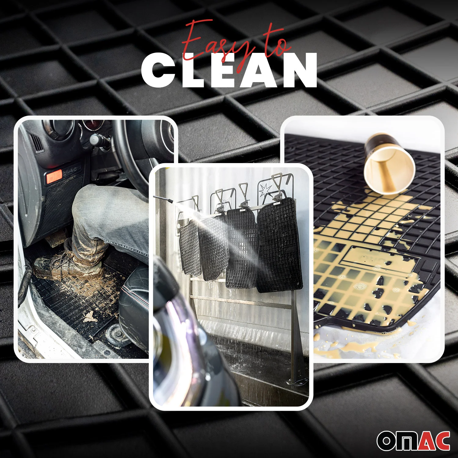 1996-2006 Land Rover Freelander Floor Mats Liners Full Set All Weather Rubber - Image 3