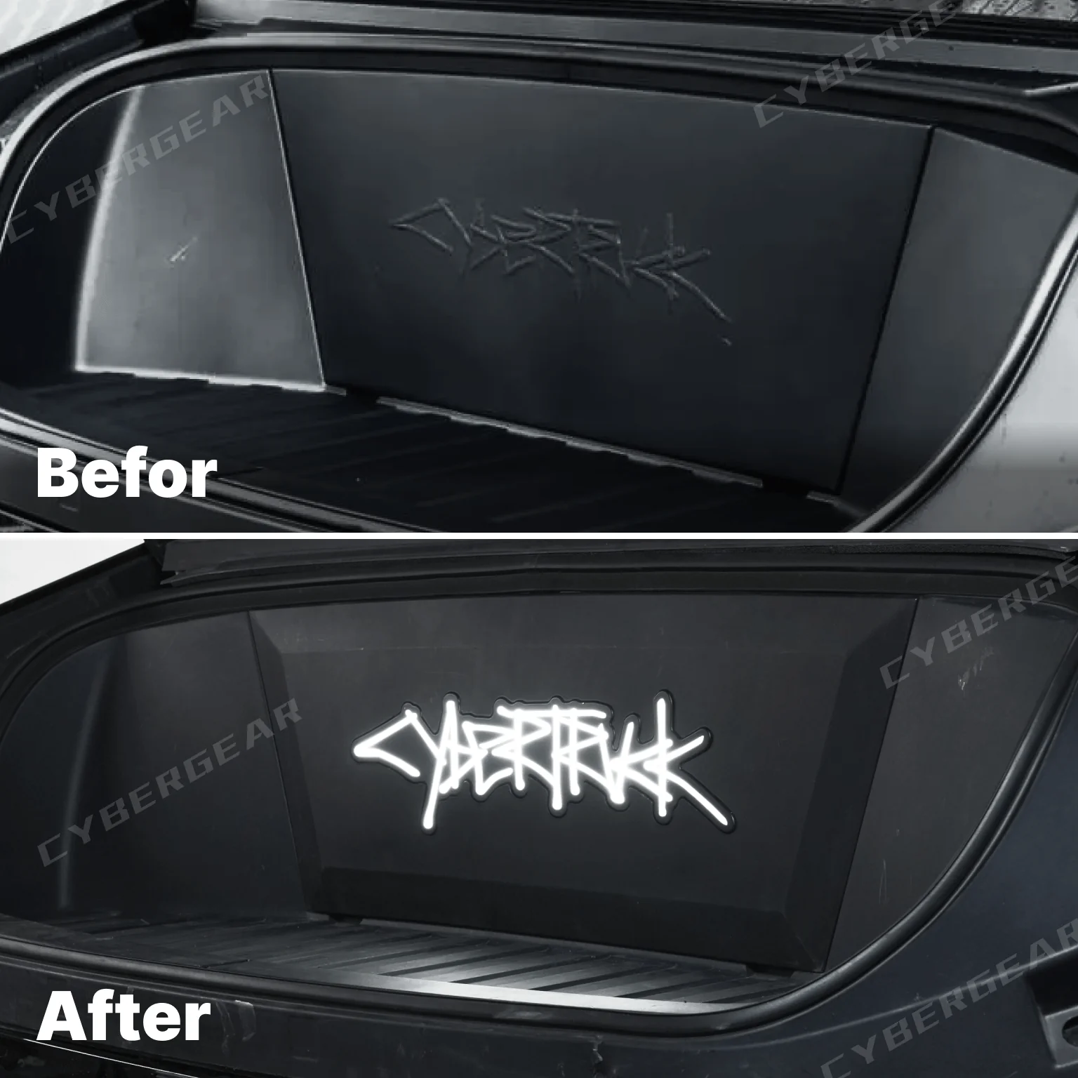 Cybertruck Frunk Accent Light Animated LED Lettering - Image 3