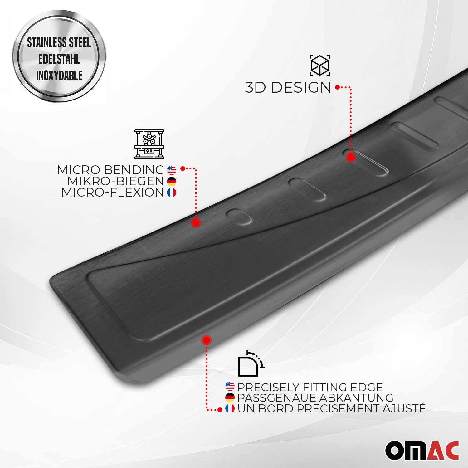 2009-2020 Dodge Journey Rear Bumper Sill Cover Protector Guard Stainless Steel Dark - Image 6