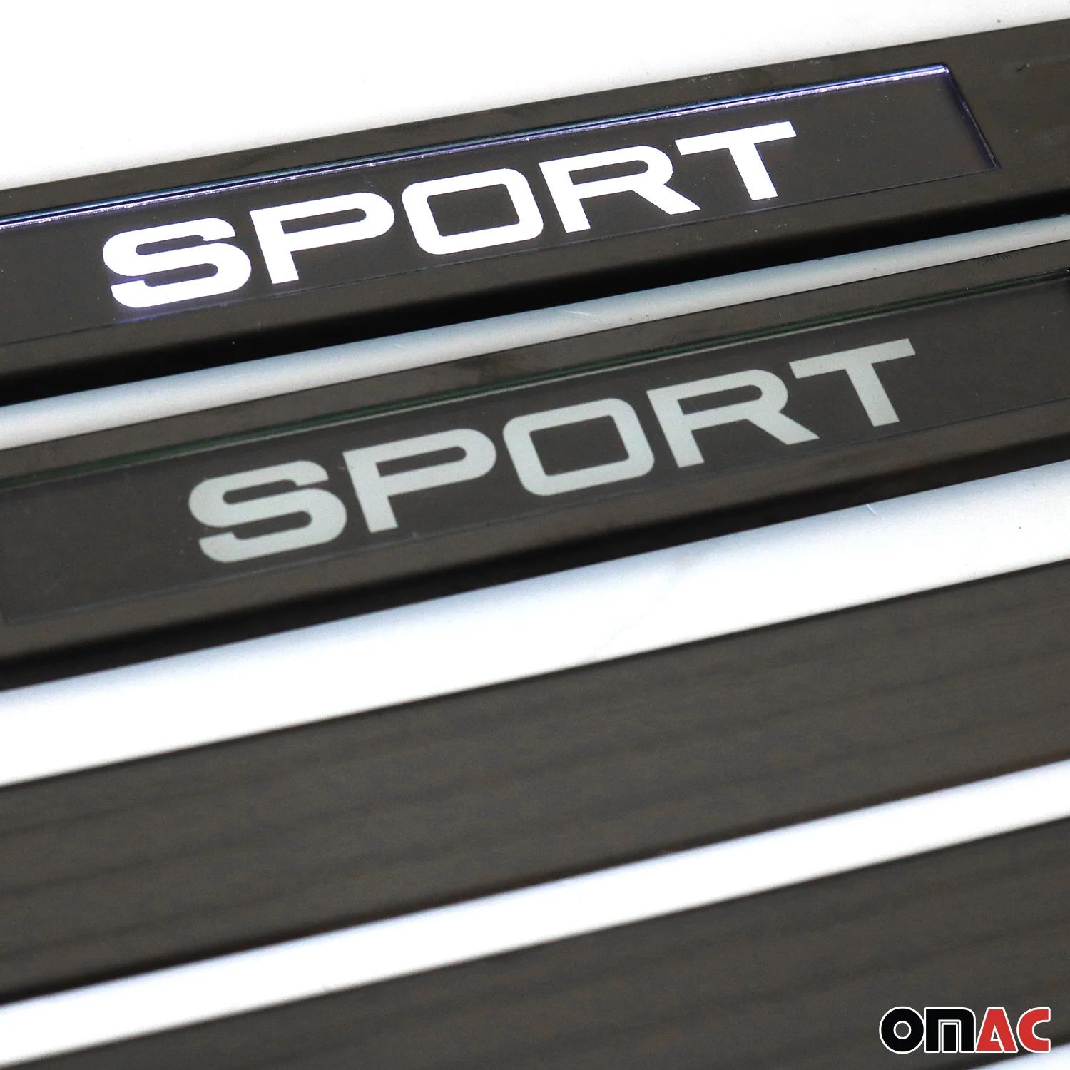 2018-2024 VW Tiguan Door Sill Scuff Plate Illuminated Brushed Stainless Steel Dark - Image 8