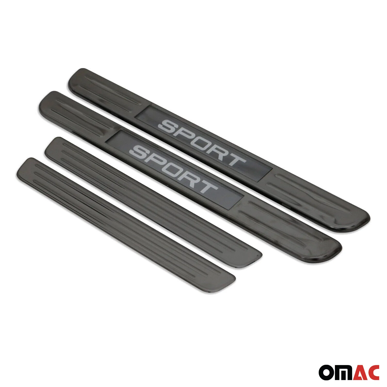 2018-2024 VW Tiguan Door Sill Scuff Plate Illuminated Sport Stainless Steel Dark 4 Pcs - Image 3