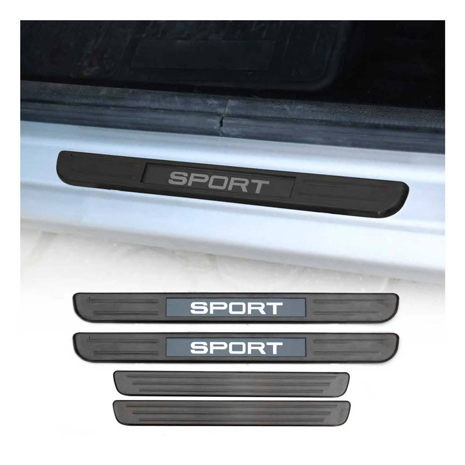 Honda Door Sill Scuff Plate Illuminated Brushed Stainless Steel Brushed Dark 4Pcs