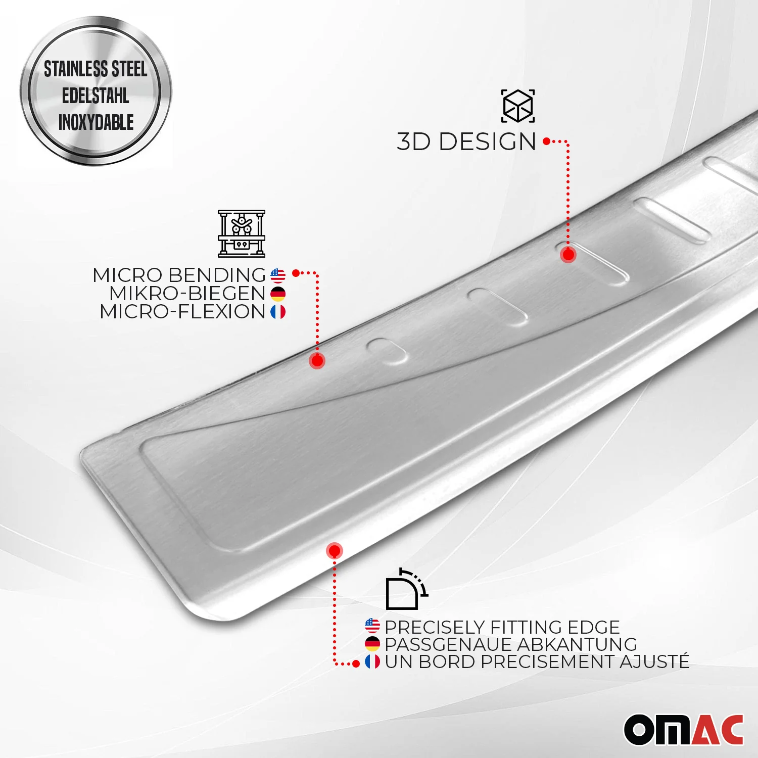 2016-2023 Fiat 500X Rear Bumper Guard Stainless Steel Brushed - Image 5