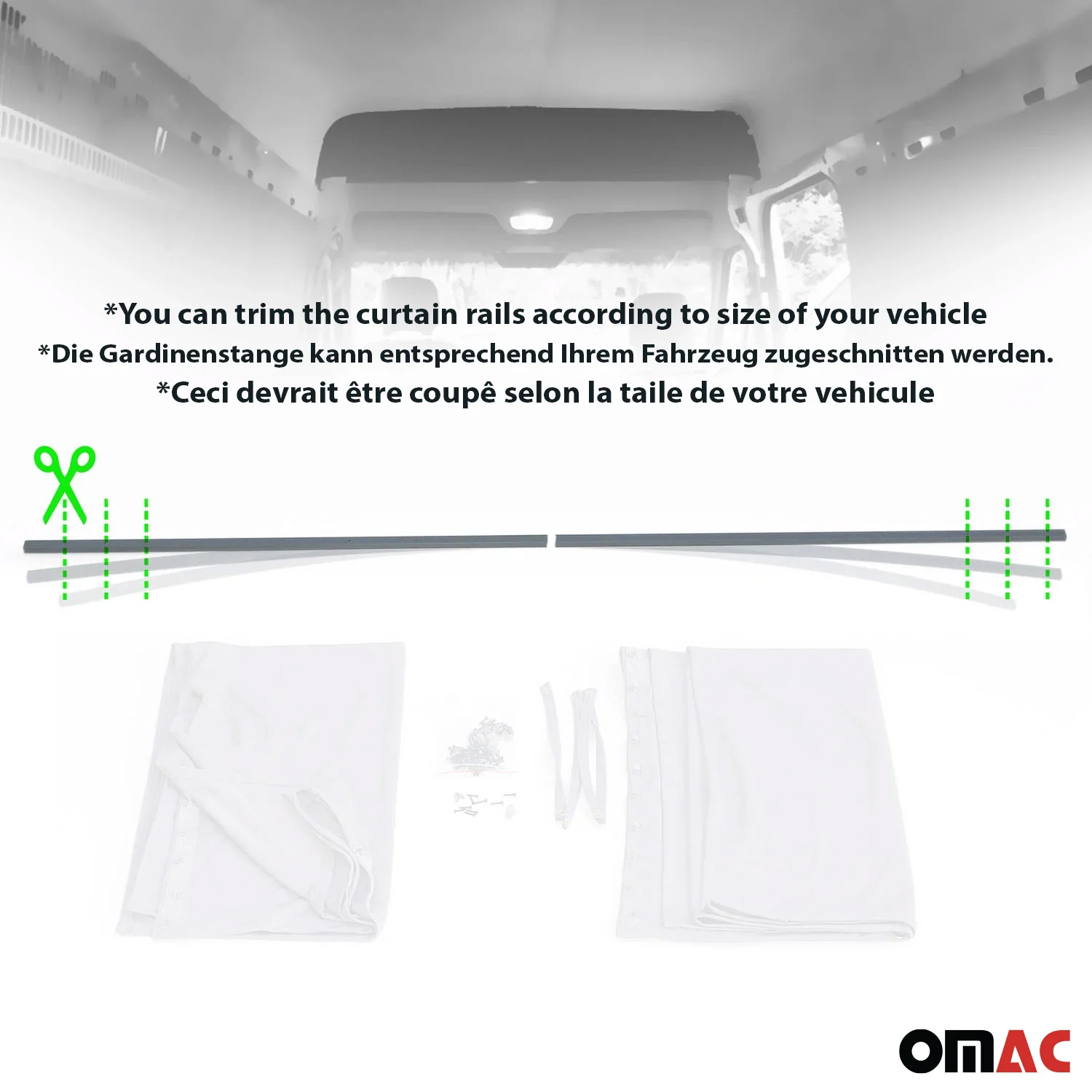GMC Savana Cabin Divider Curtains Privacy Curtains Gray 2 Curtains - Image 4