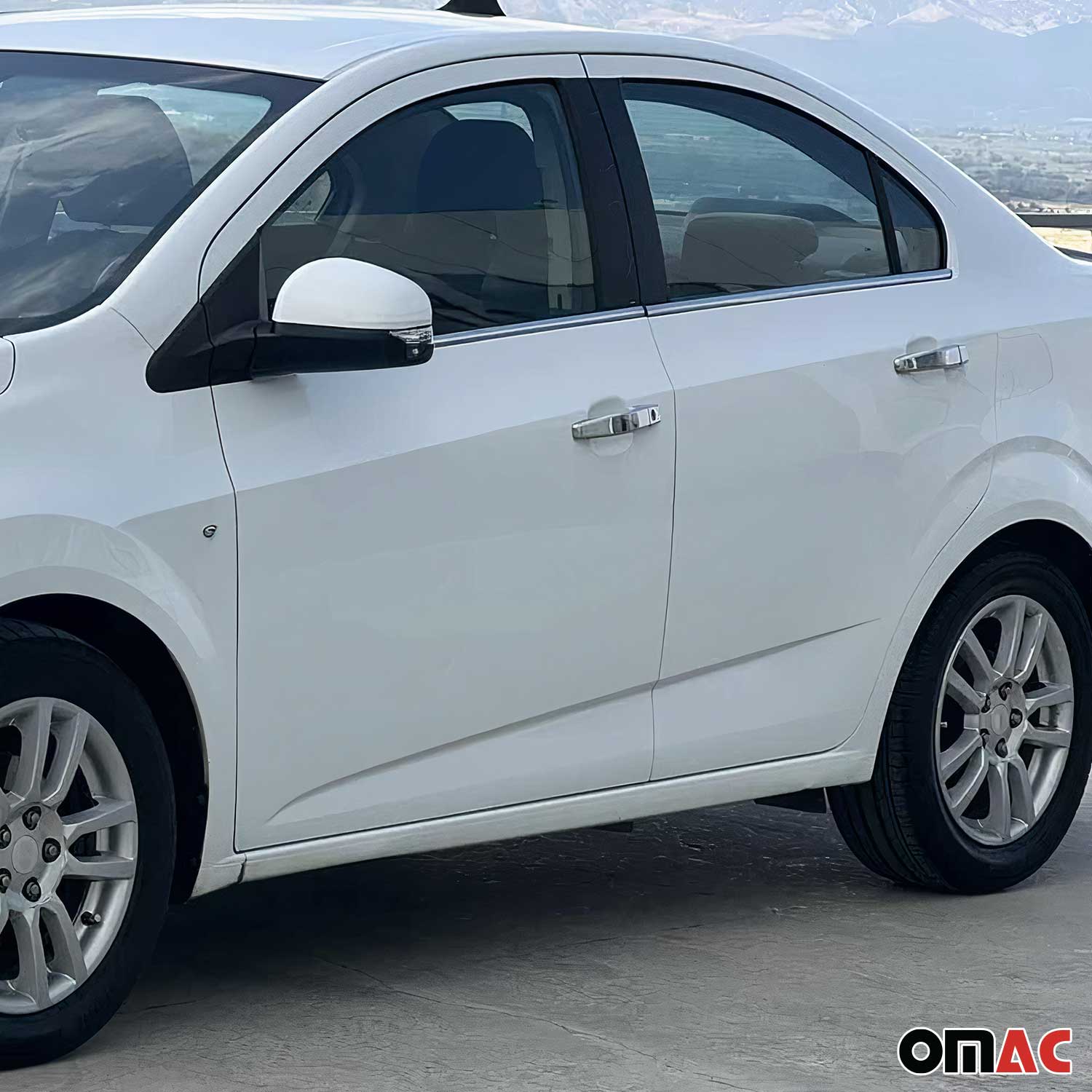 2011-2015 Chevrolet Aveo Sedan Window Molding Trim Streamer Stainless Steel Silver 4x - Image 2