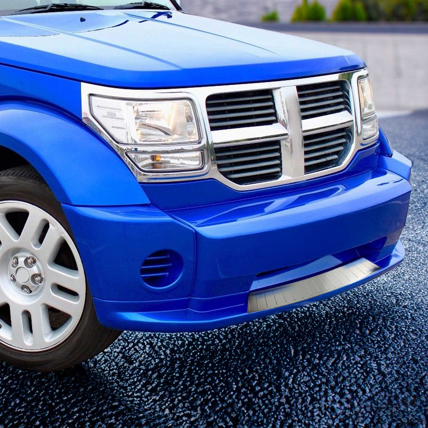 2007-2012 Dodge Nitro Front Bumper Trim Molding Brushed Stainless Steel Silver 1 Pc - Image 2