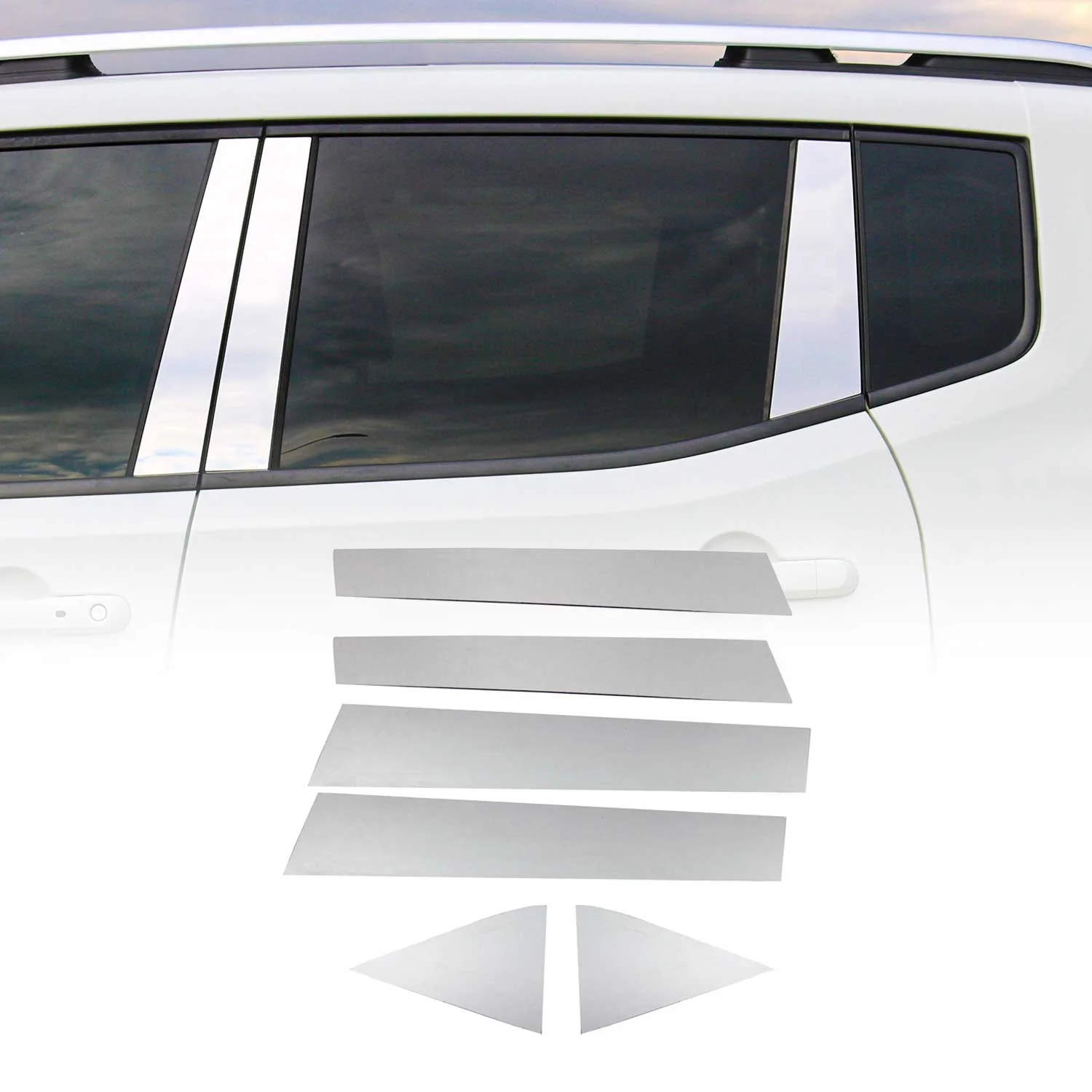 2018-2022 Ford EcoSport Window Pillar Posts Door Trim Cover Stainless Steel Silver 6x